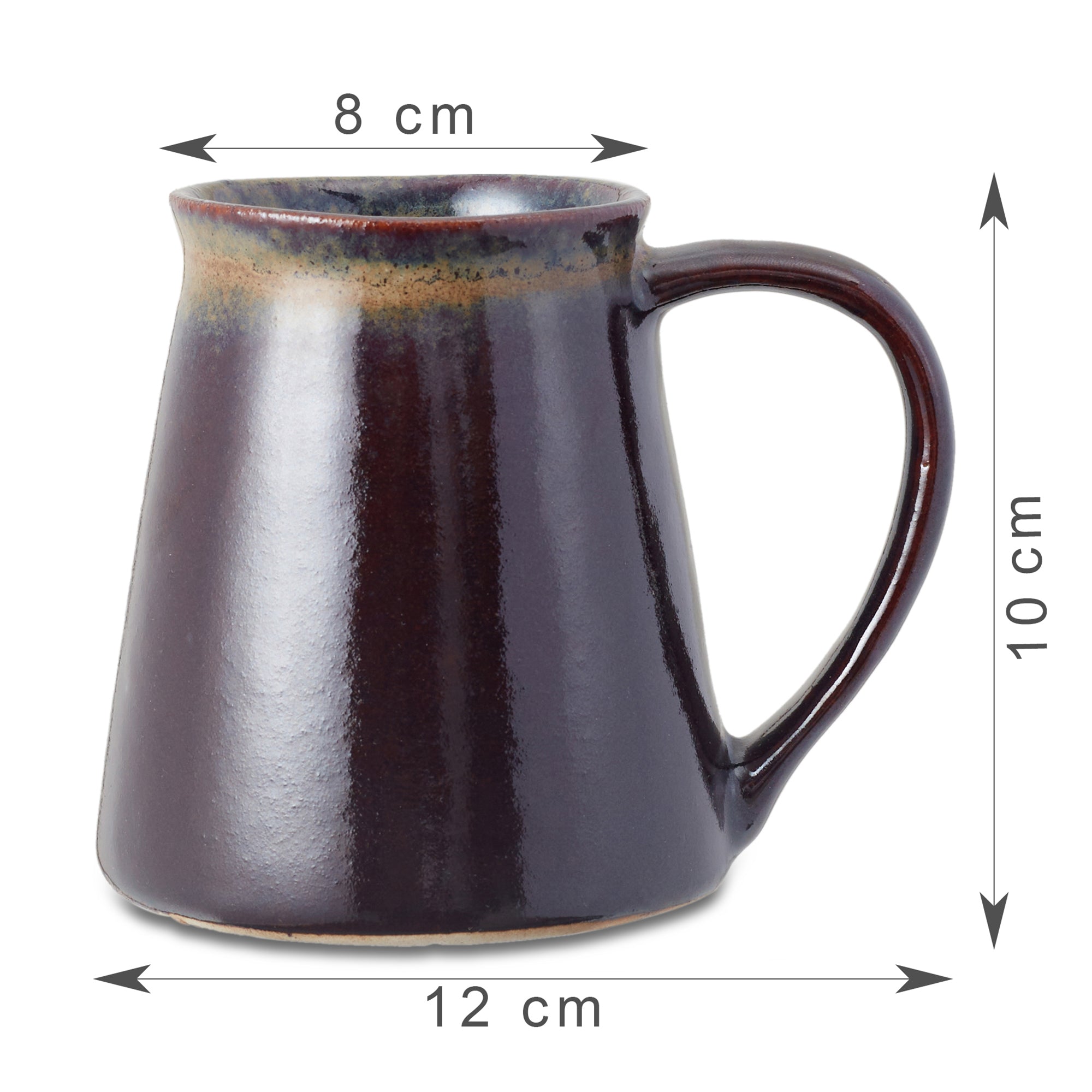 Fiesta Studio Pottery Ombre Coffee Mug 300 ML Set of 4 in Rust Colour
