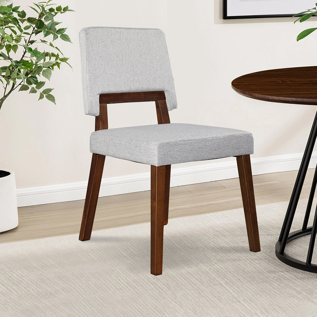 Lillian Solidwood Dining Chair Set Of 2 in Walnut Colour
