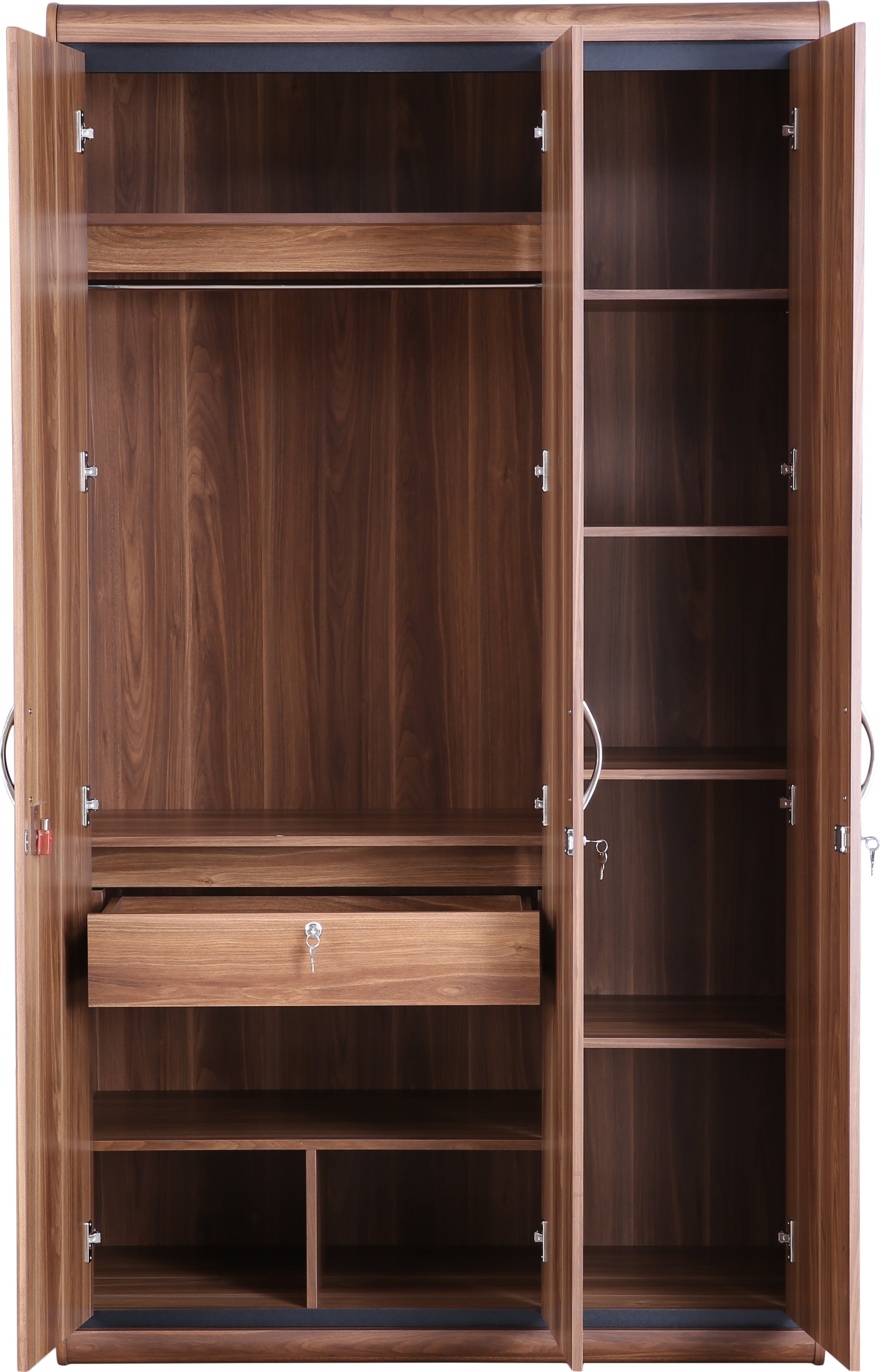 Archer Three door Wardrobe in Walnut Colour