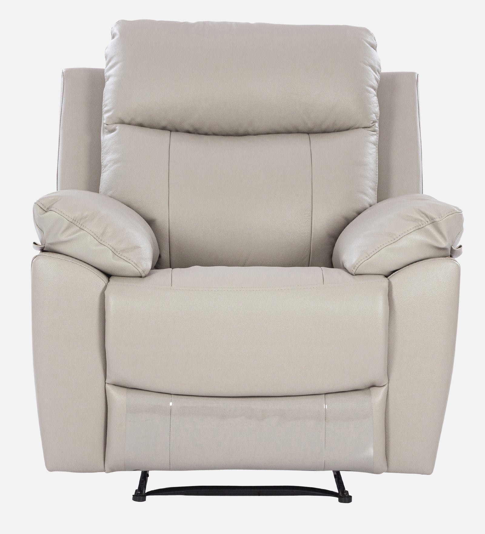 Quantum Half Leather Single Seater Recliner in Light Grey Colour