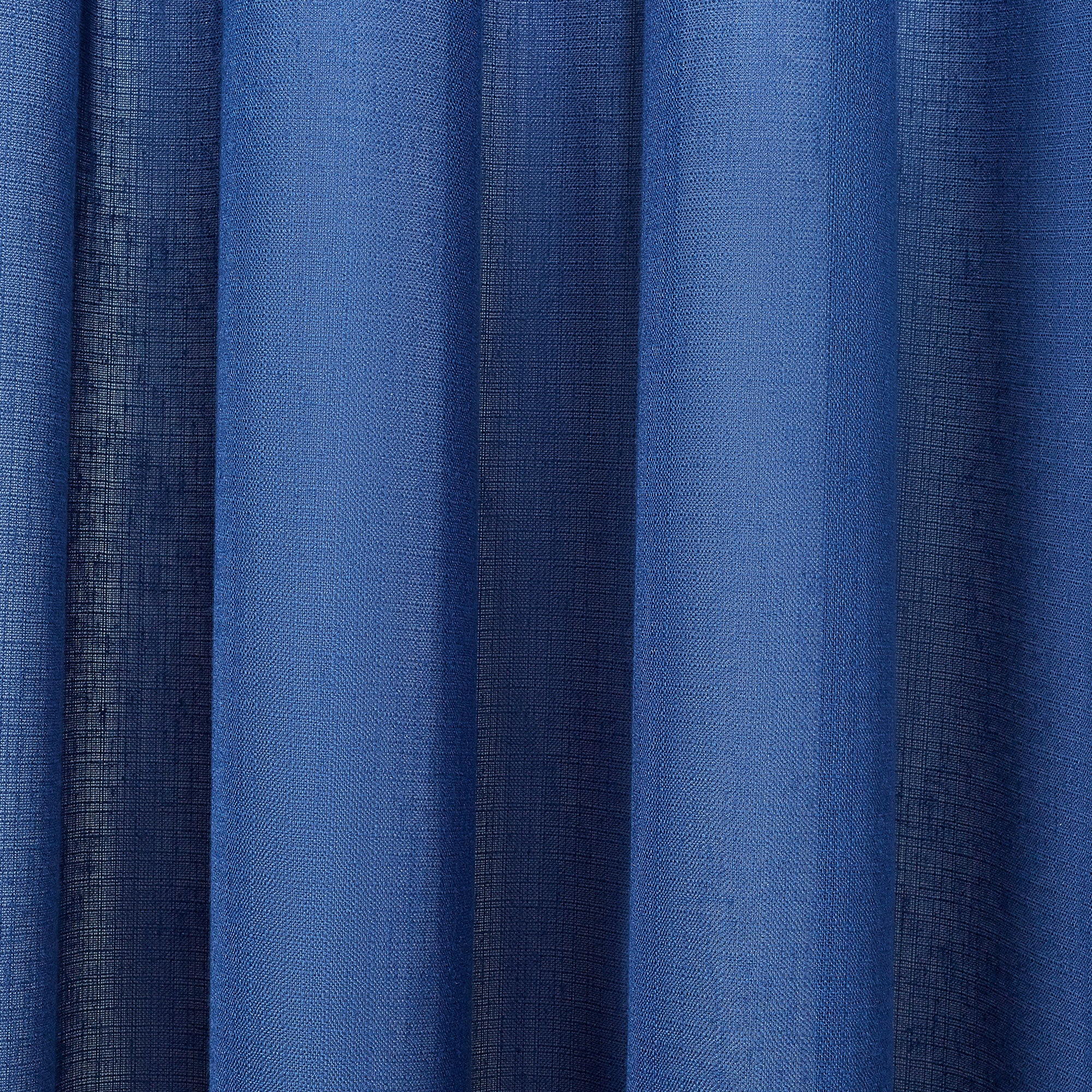 Fiesta  Set of 2 Solid Textured Sheer Window Curtains 5 Feet in Navy Colour