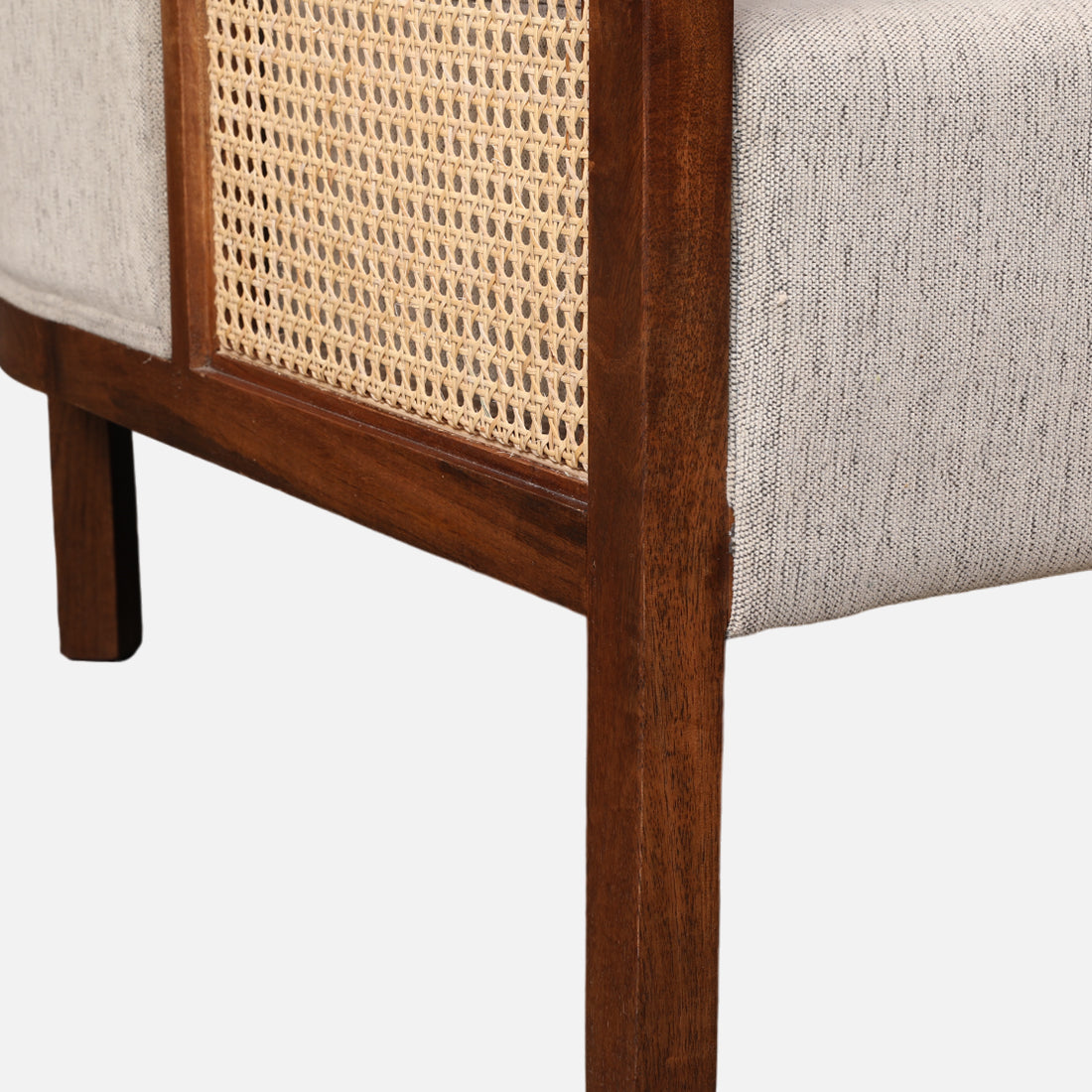 Siam Solidwood Two Seater Sofa in Beige Colour