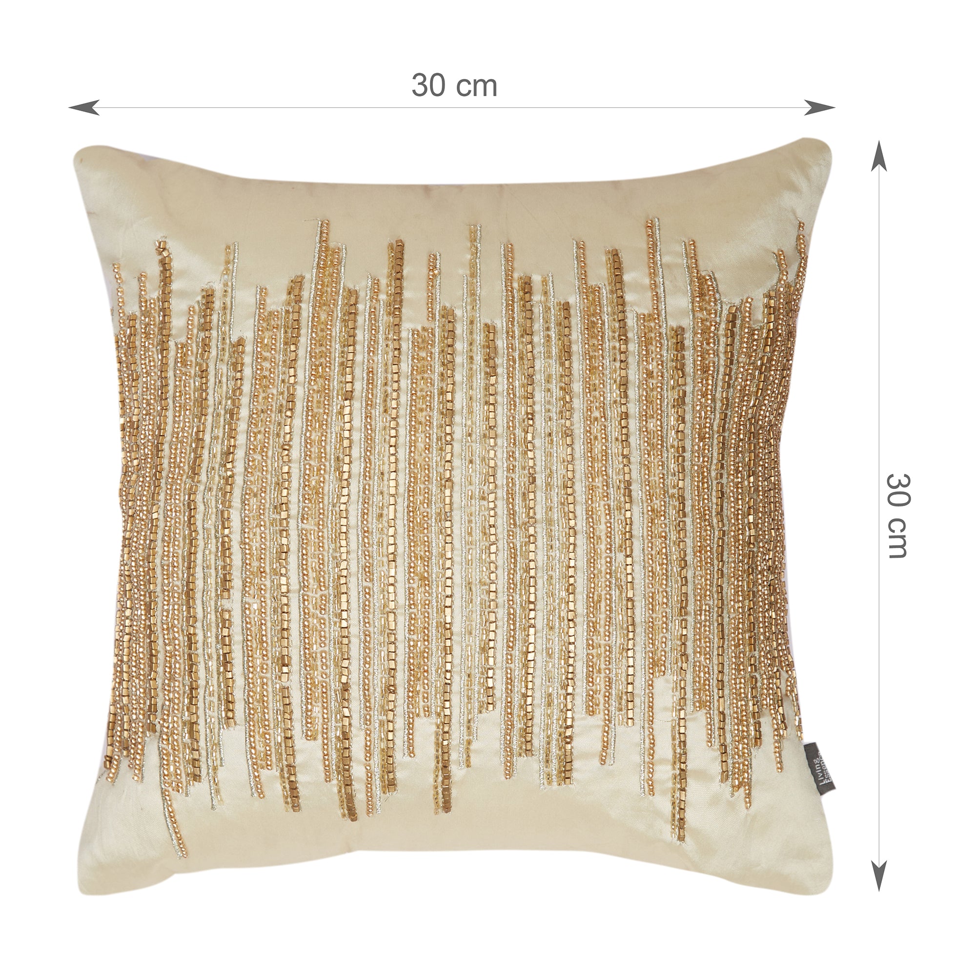 Modern Chic Polyester Cushion Cover 30x30 cm in Beige Colour