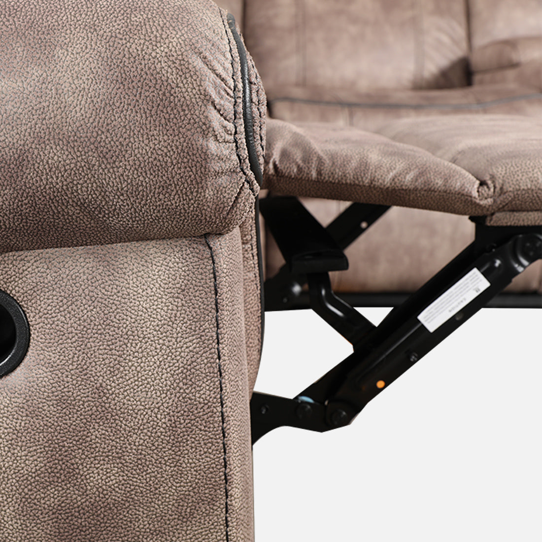 Enfield Fabric Lounger With Recliner in Brown Colour