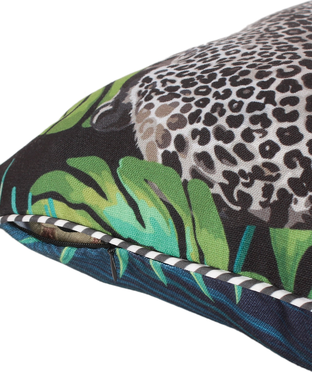Tropical Safari Digital Cushion Cover 16X16 CM in Green Colour by Living Essence