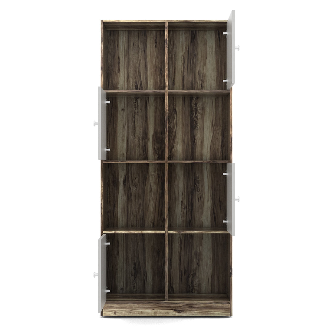 Matrix  Book Shelves in Teak + White Colour
