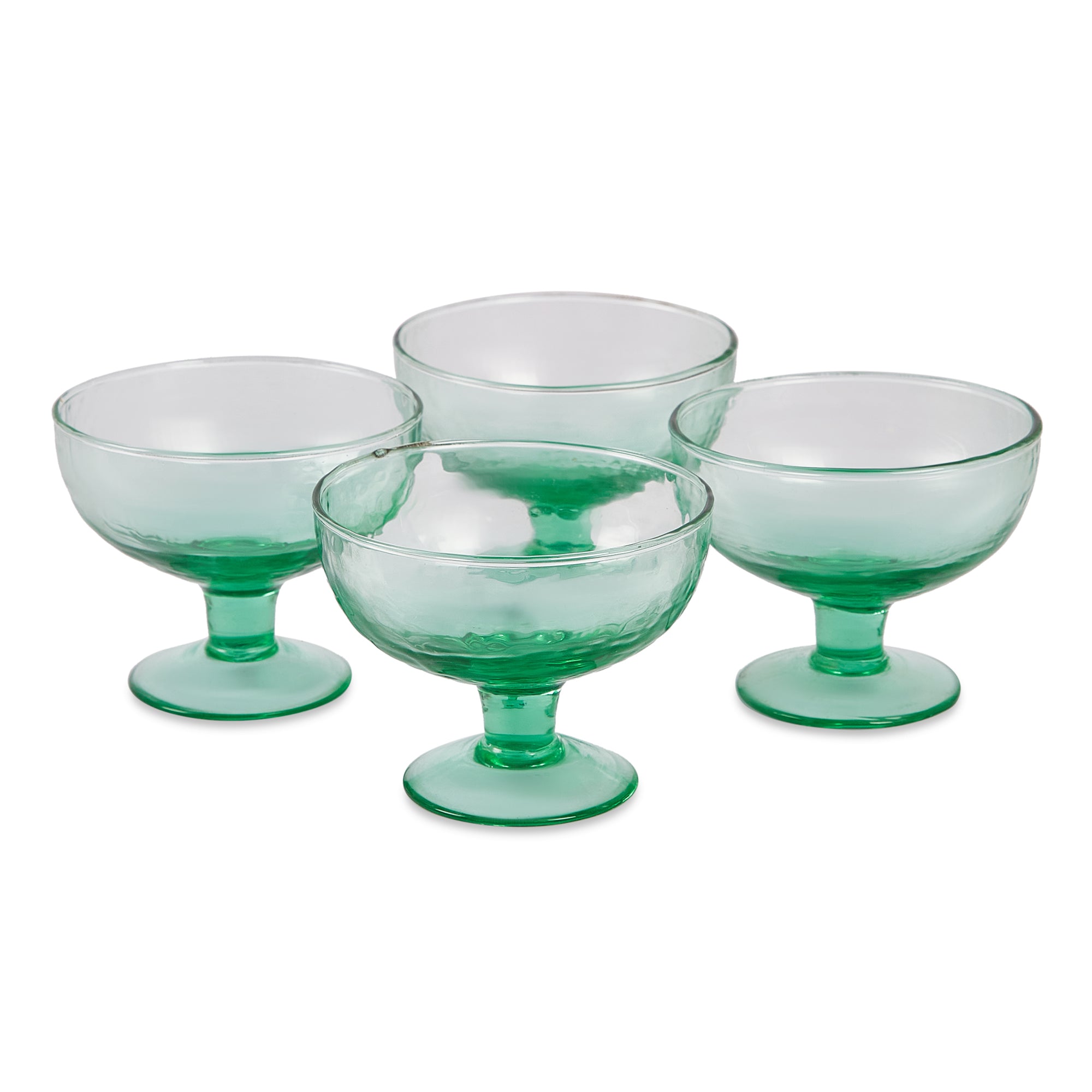 Ikigai Hammered Dessert Bowl Set of 4 in Green Colour