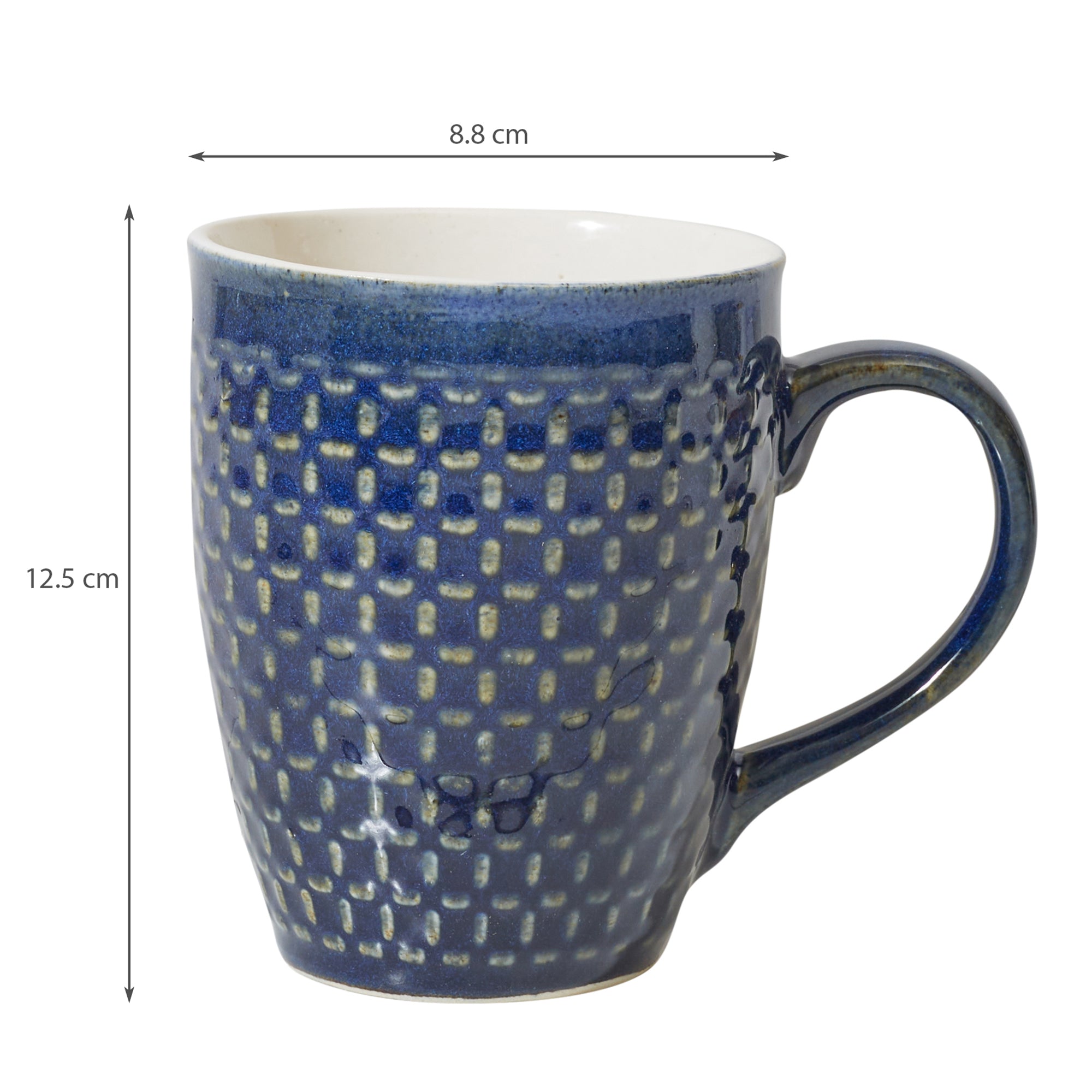 Fiesta Ceramic Latte Mug 360 ML Set Of 4 in Cobalt Colour