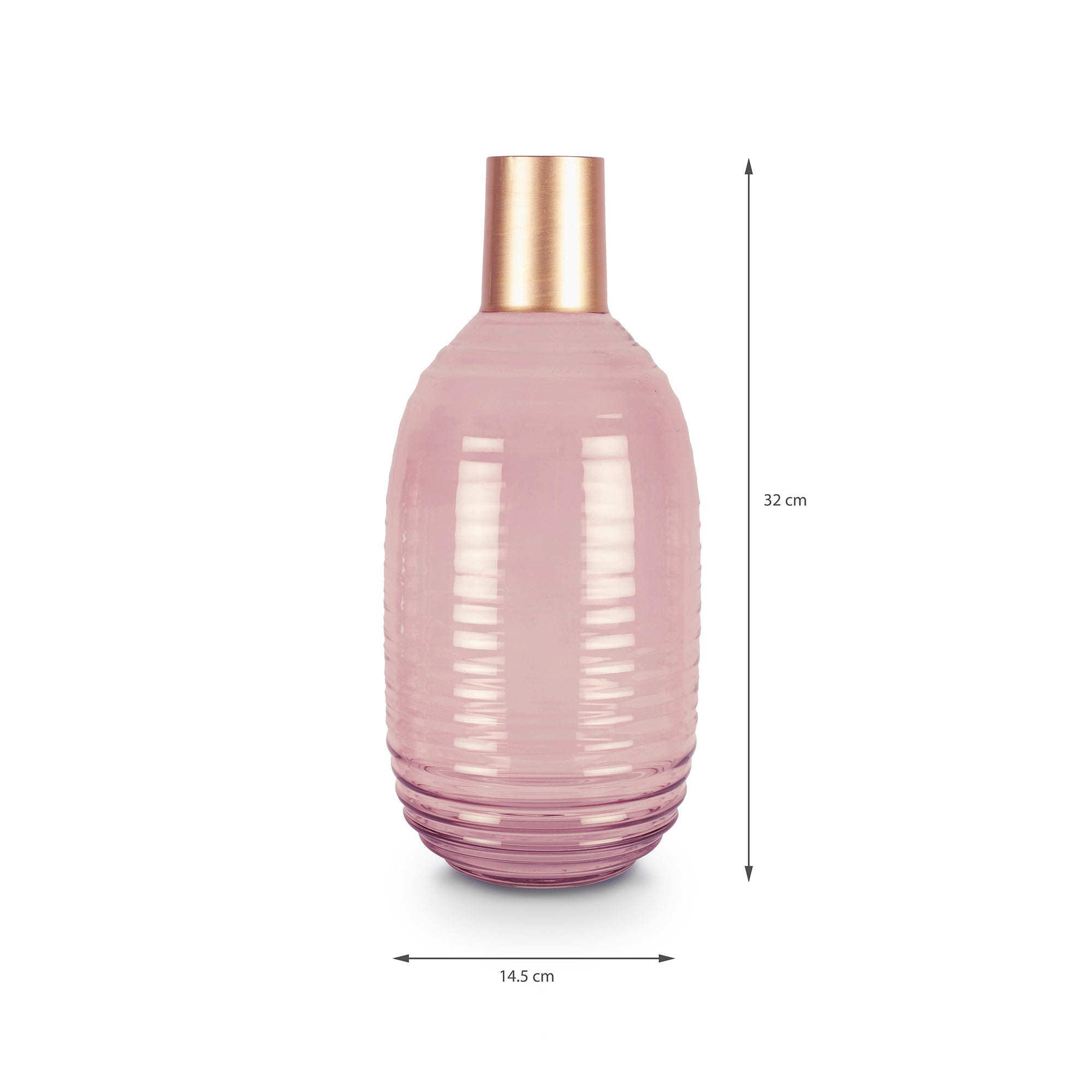 Alena Pot Glass Vase 32Cm in Blush Colour