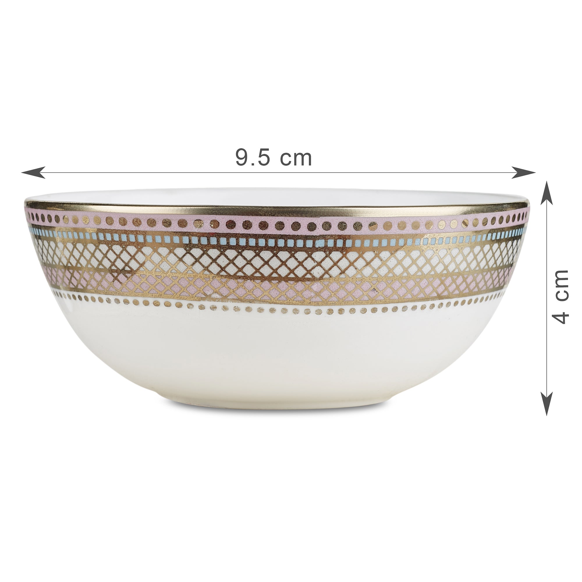 Amour Charlotte Bone China Veg Bowl 10 Cm in White Colour