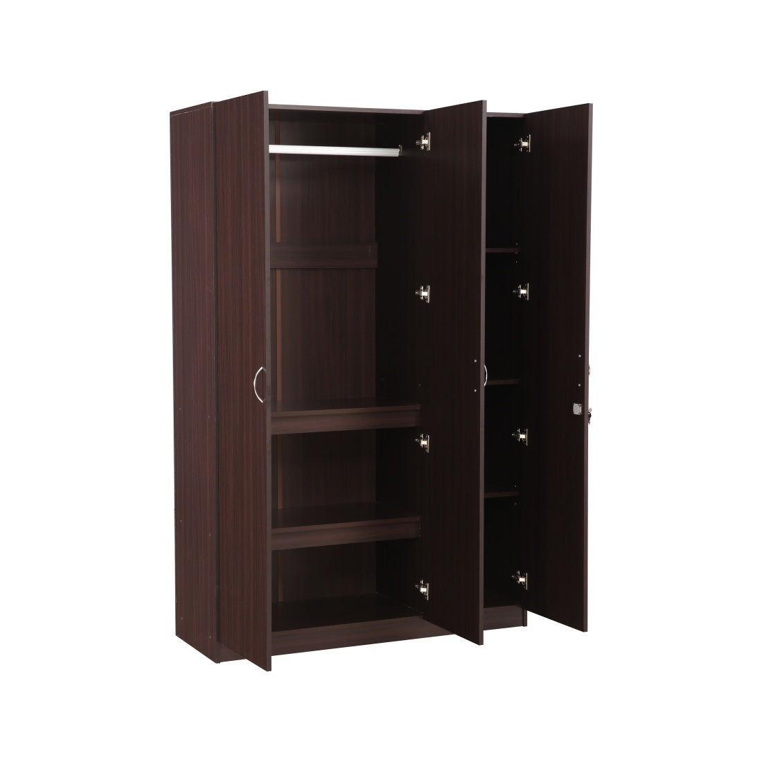Willy Engineered Wood 3 door wardrobe in Walnut Colour