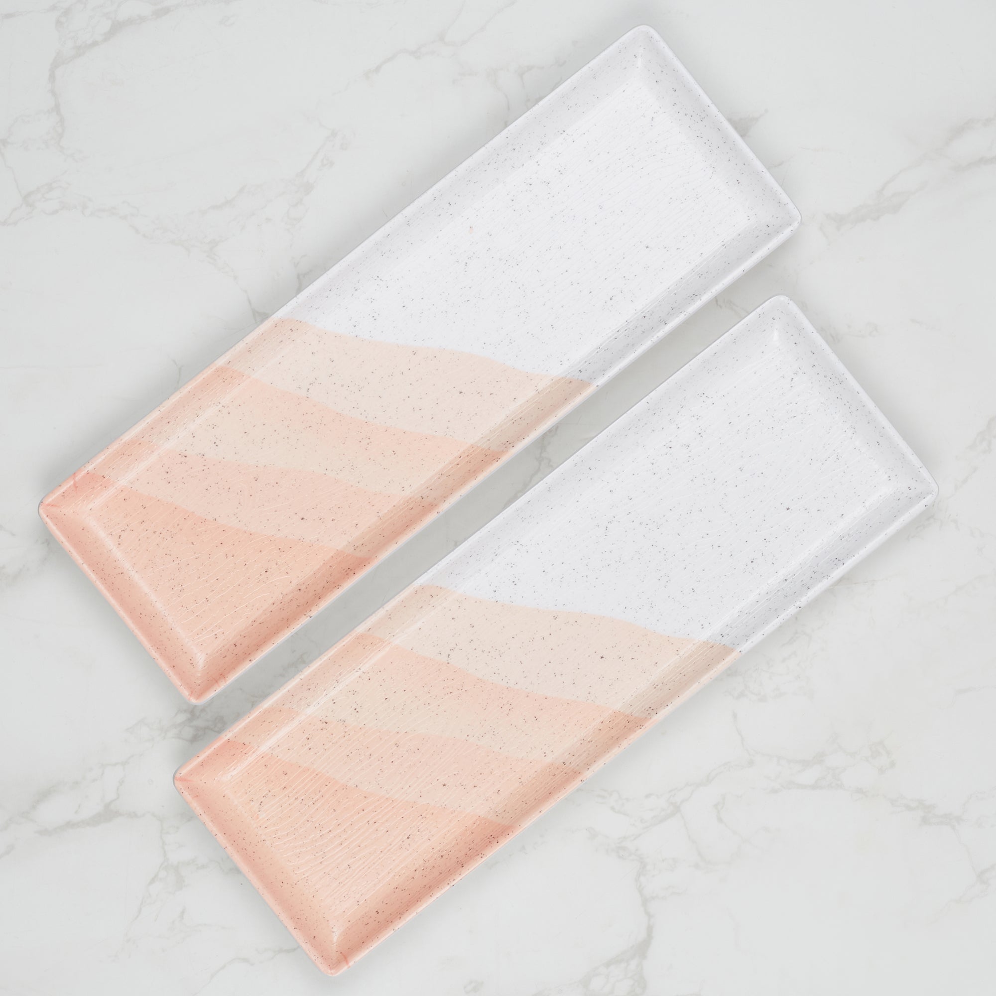 Emilia Melamine Small Platter 12x4 Inch Set of 4 in Pink Colour