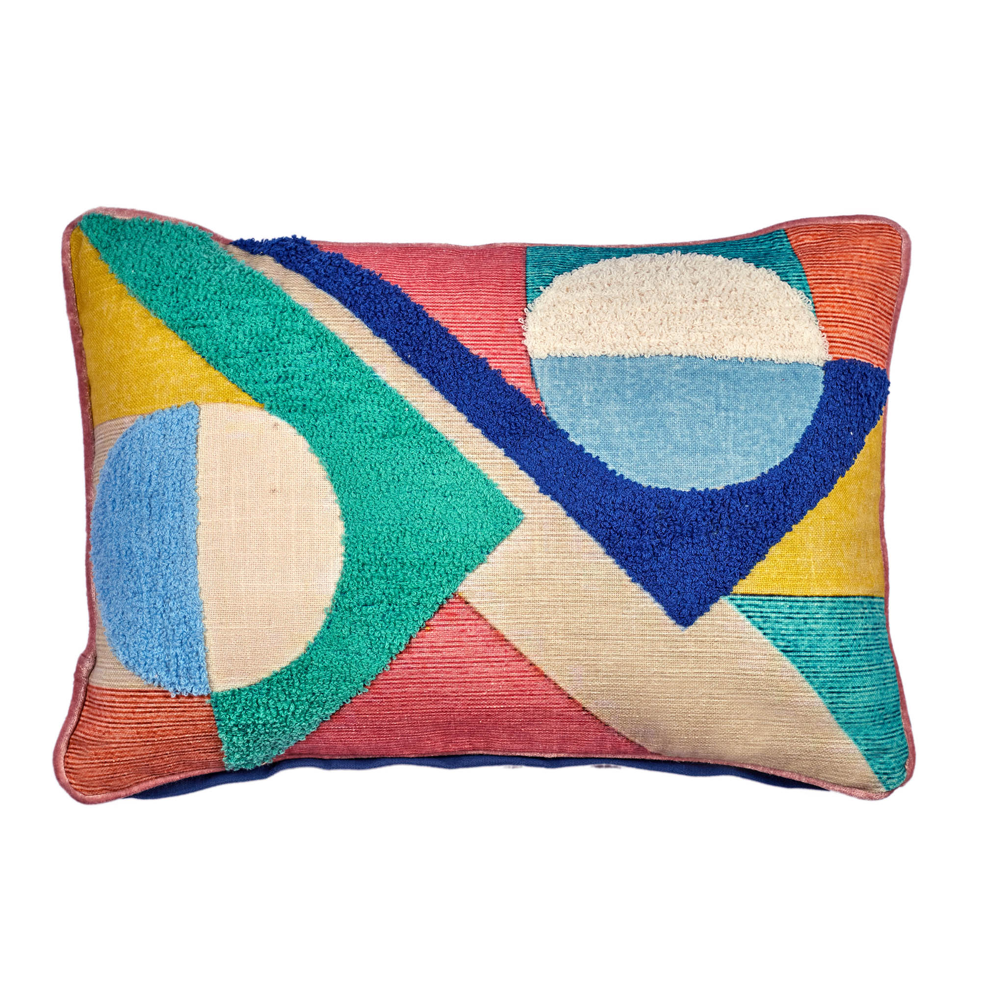 Pop Modern  Crewel Embroidered Cushion Cover 35x50 Cm in Multi Colour