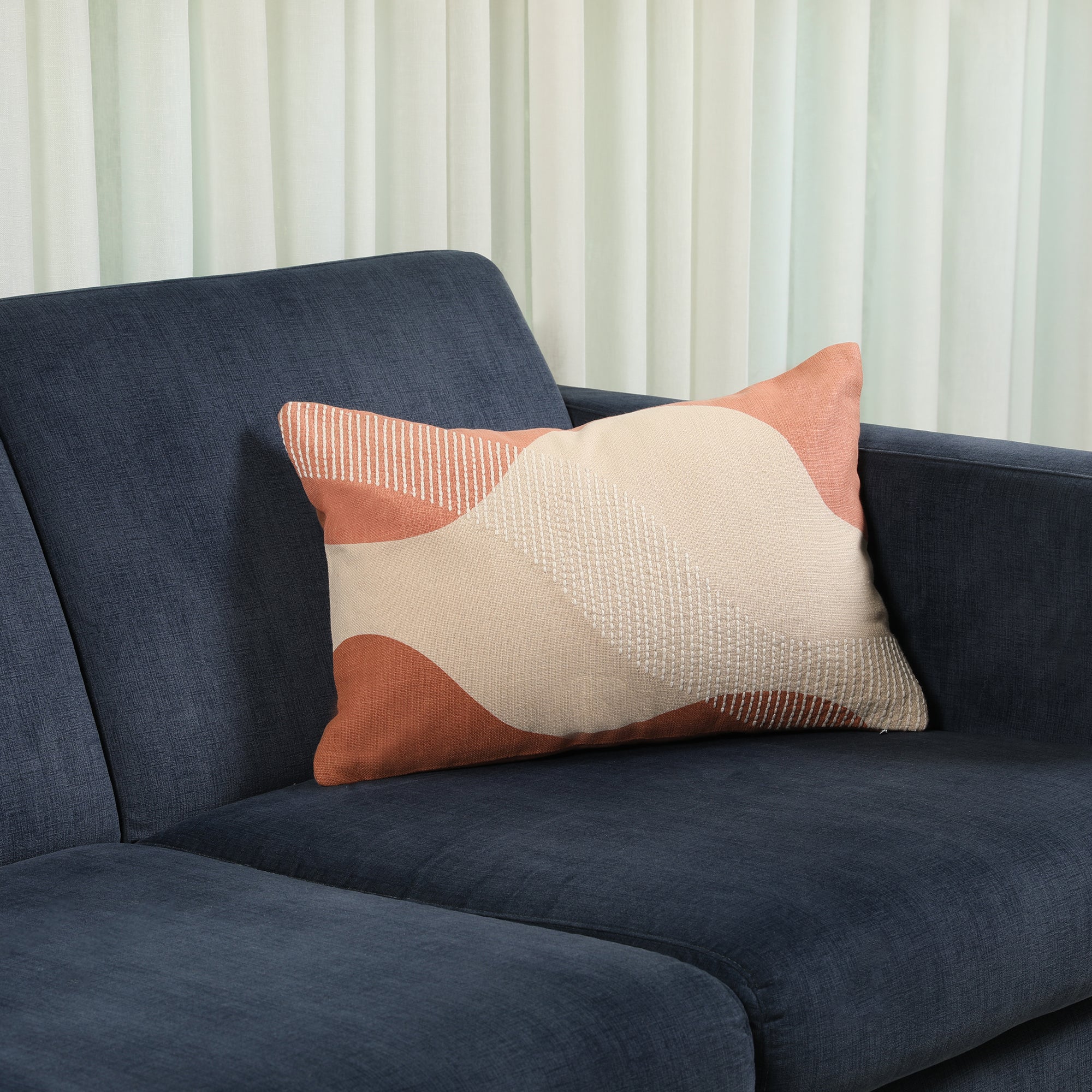 Modern Chic Cushion Cover Rust/Off White, 30X45cm