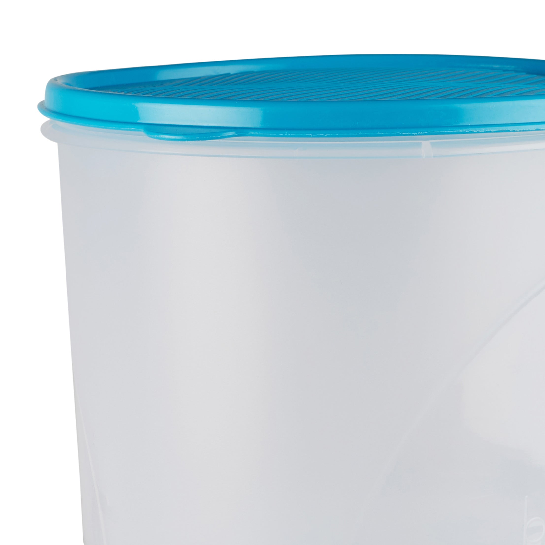 Fiesta 100% BPA-Free Plastic Round Container Set of 3 (1800ml, 2800ml, 4000ml) in Teal & Transparent Colour