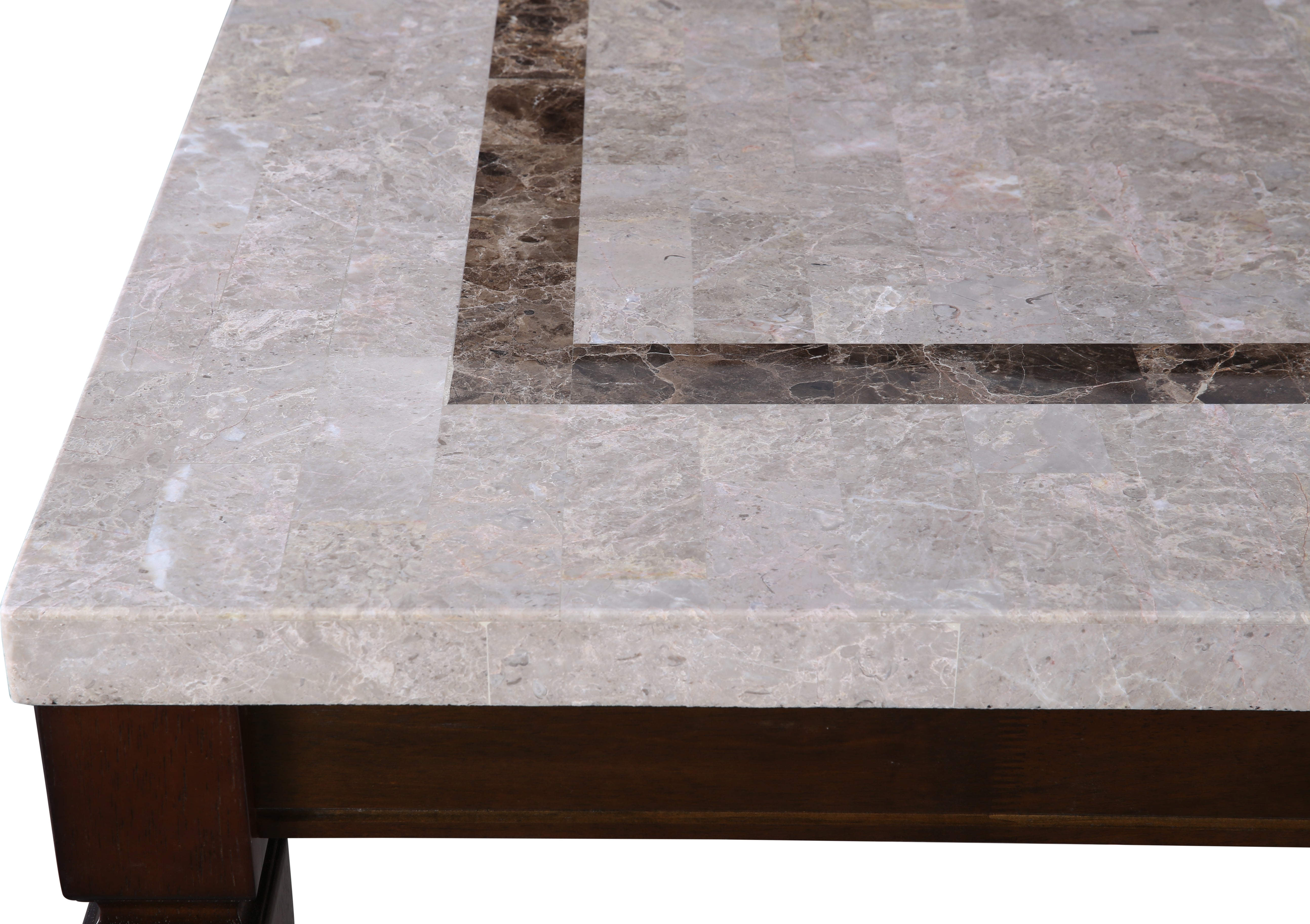 Bliss Marble Top 8 Seater Dining Table with Inlay in Beige Colour