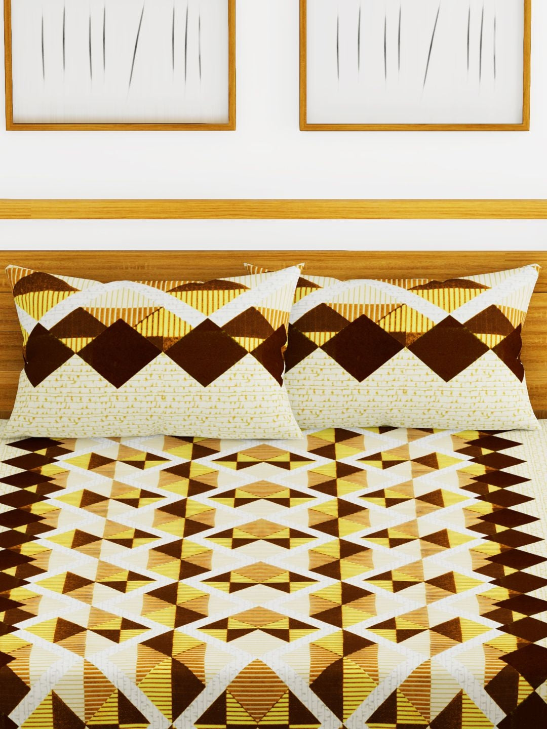 Essenza Cotton King Bed Sheet 220X254 CM in Brown Colour