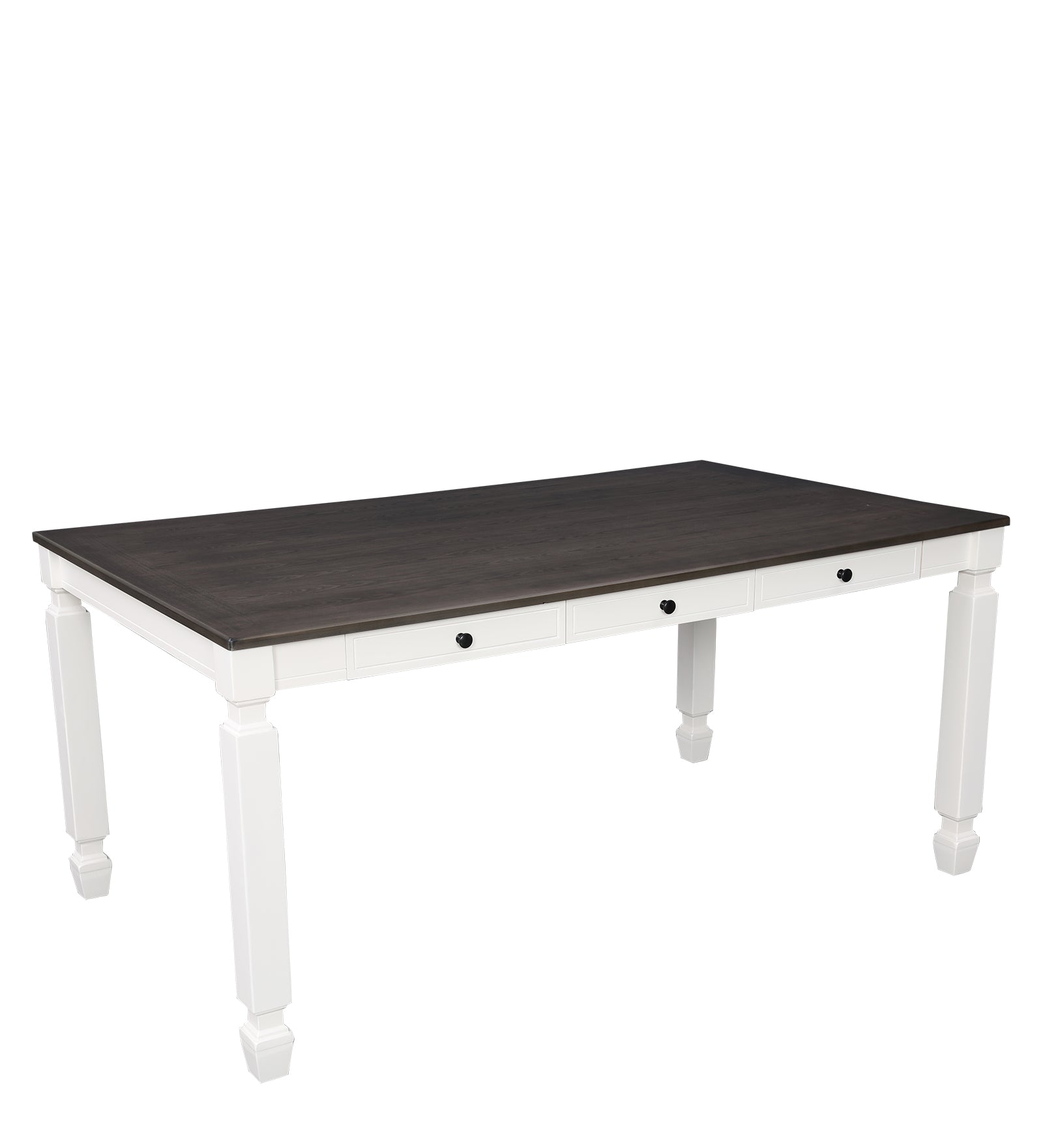 Wisp Rubber Wood Six Seater Dining Table in Antique White Colour