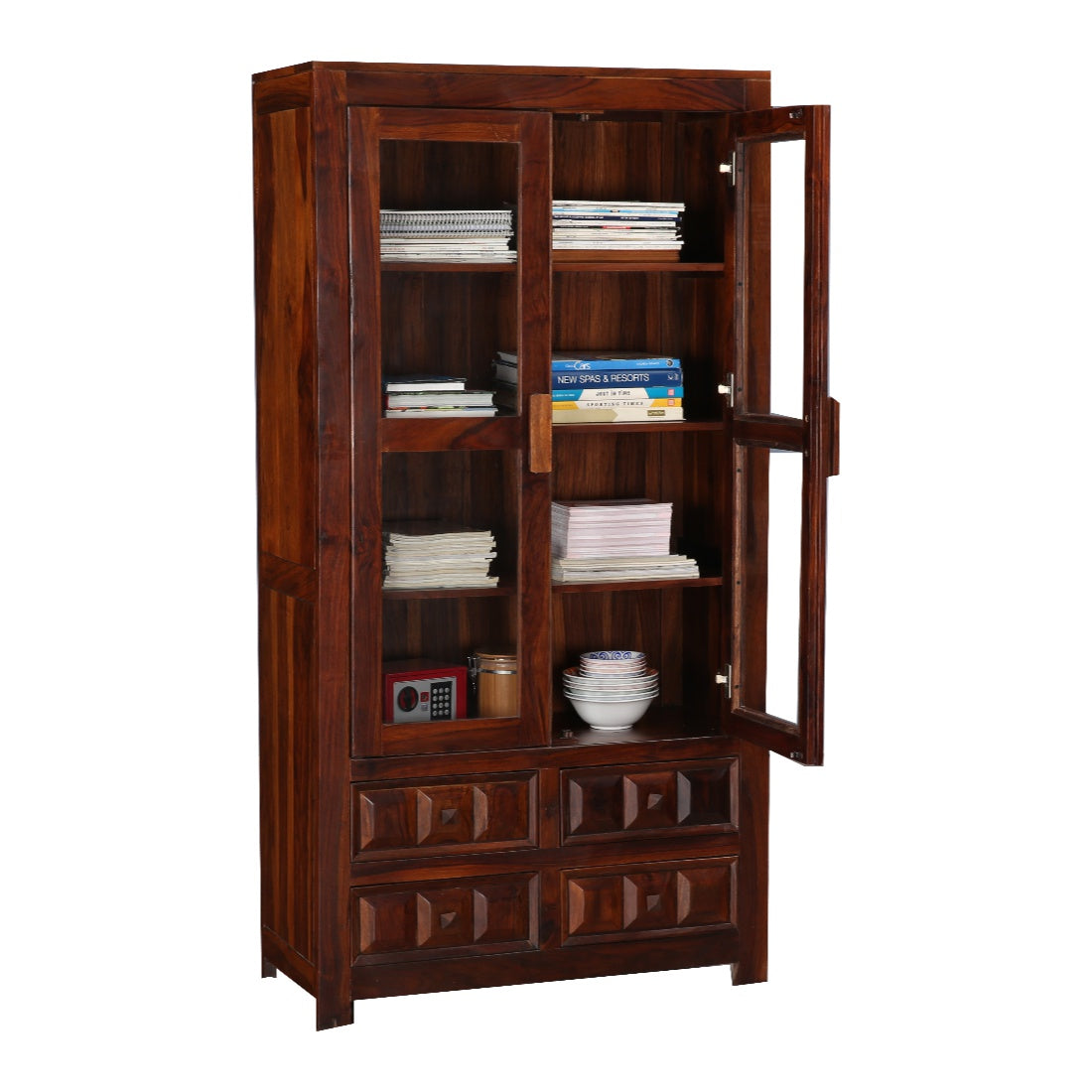 Woodrow Sheesham Wood(Rosewood) Book Shelf in Honey Colour