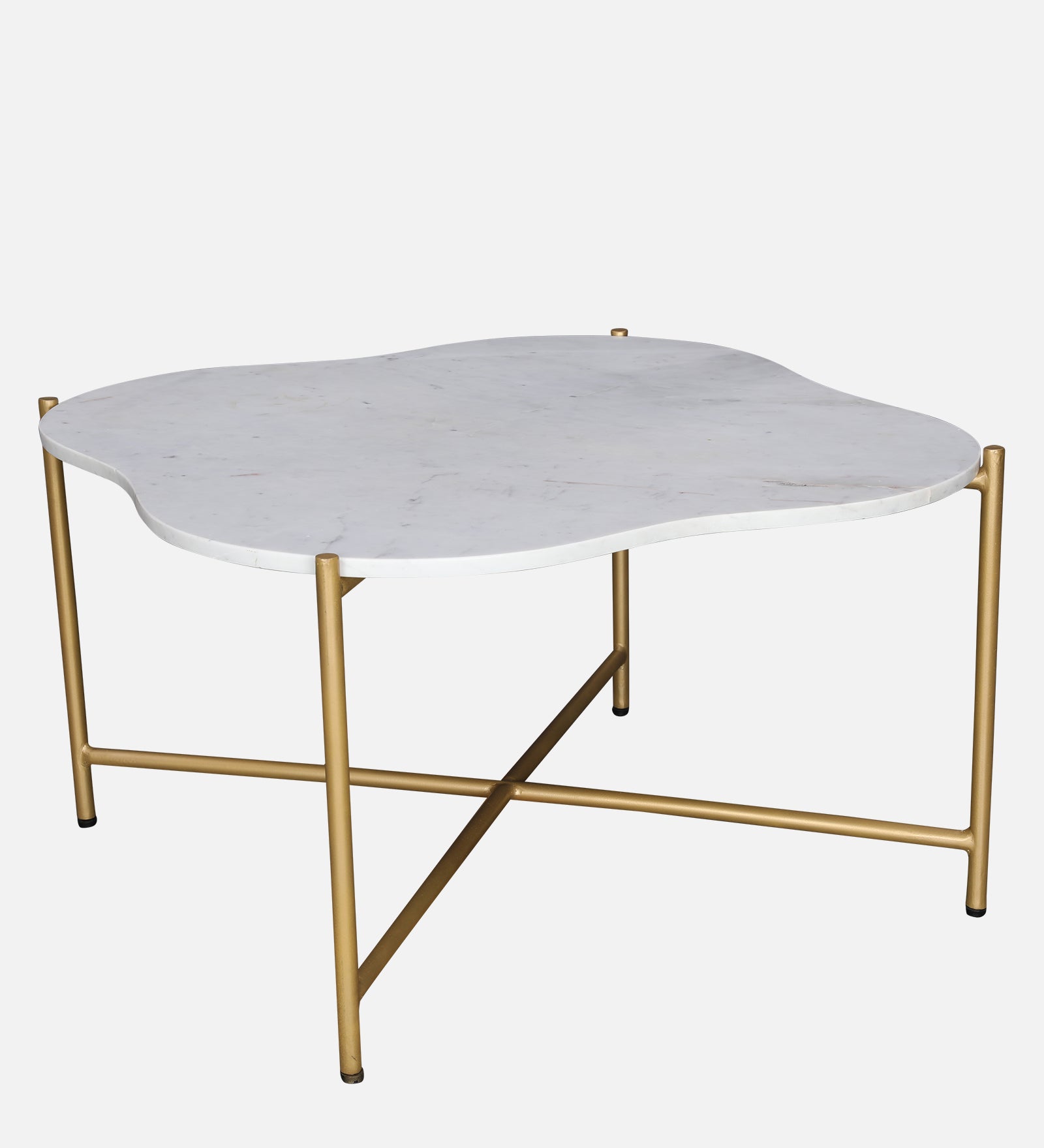 Clara Marble Top Center Table in White Colour