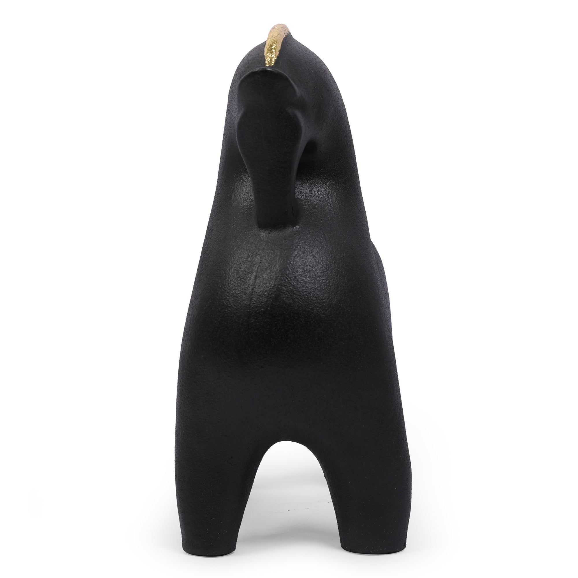 Miraya Contemporary Horse Polyresin Hand Finished Figurine Black 27cm by Living Essence