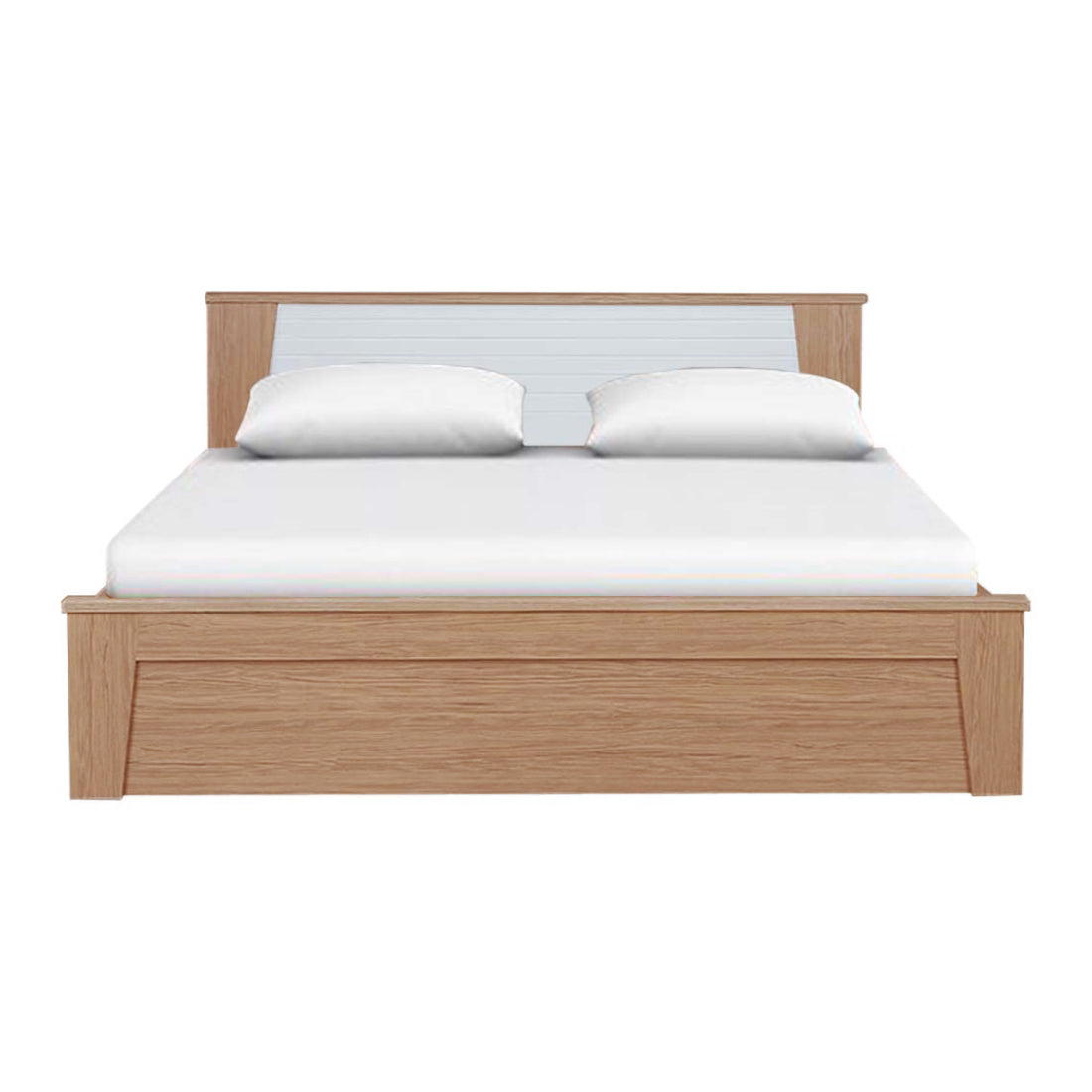 Ambra Queen Bed with Hydraulic Storage in Oak Colour