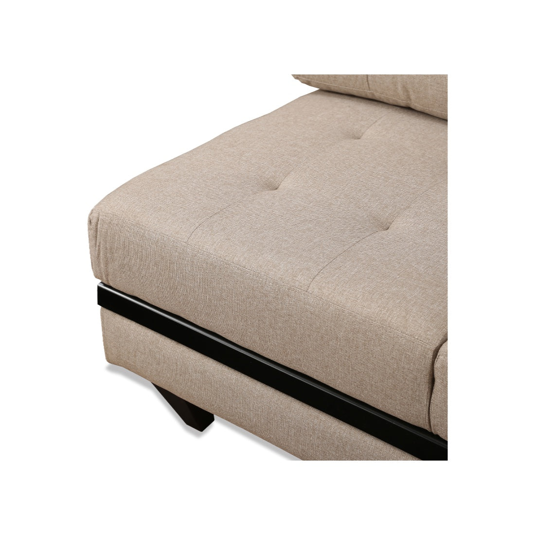 Garcia Fabric 5 Seater Sofa with Right Hand Side Lounger in Beige Colour
