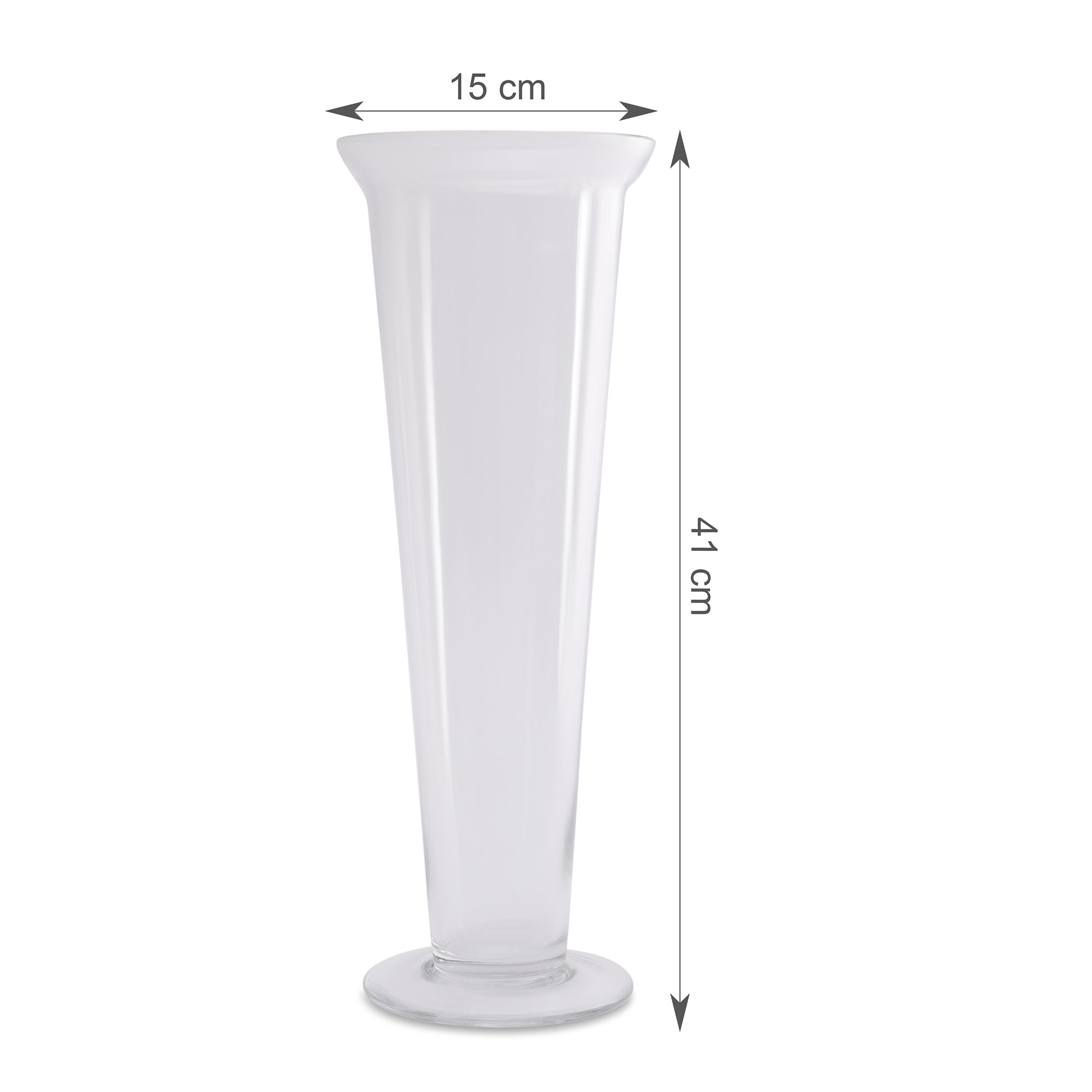 EDEL MODERN CLEAR GLASS MEDIUM SIZED VASE BY LIVING ESSENCE