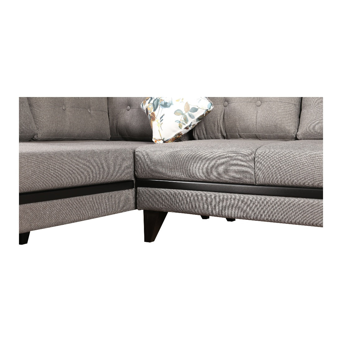 Garcia Fabric 5 Seater Sofa with Right Hand Side Lounger in Grey Colour