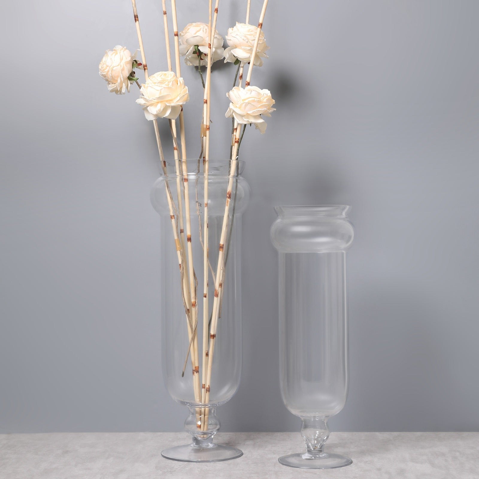 EDEL CONTEMPORY CLEAR GLASS MEDIUM SIZED VASE BY LIVING ESSENCE