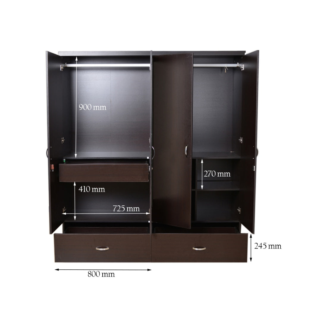 Utsav 4 door wardrobe in Wenge Colour