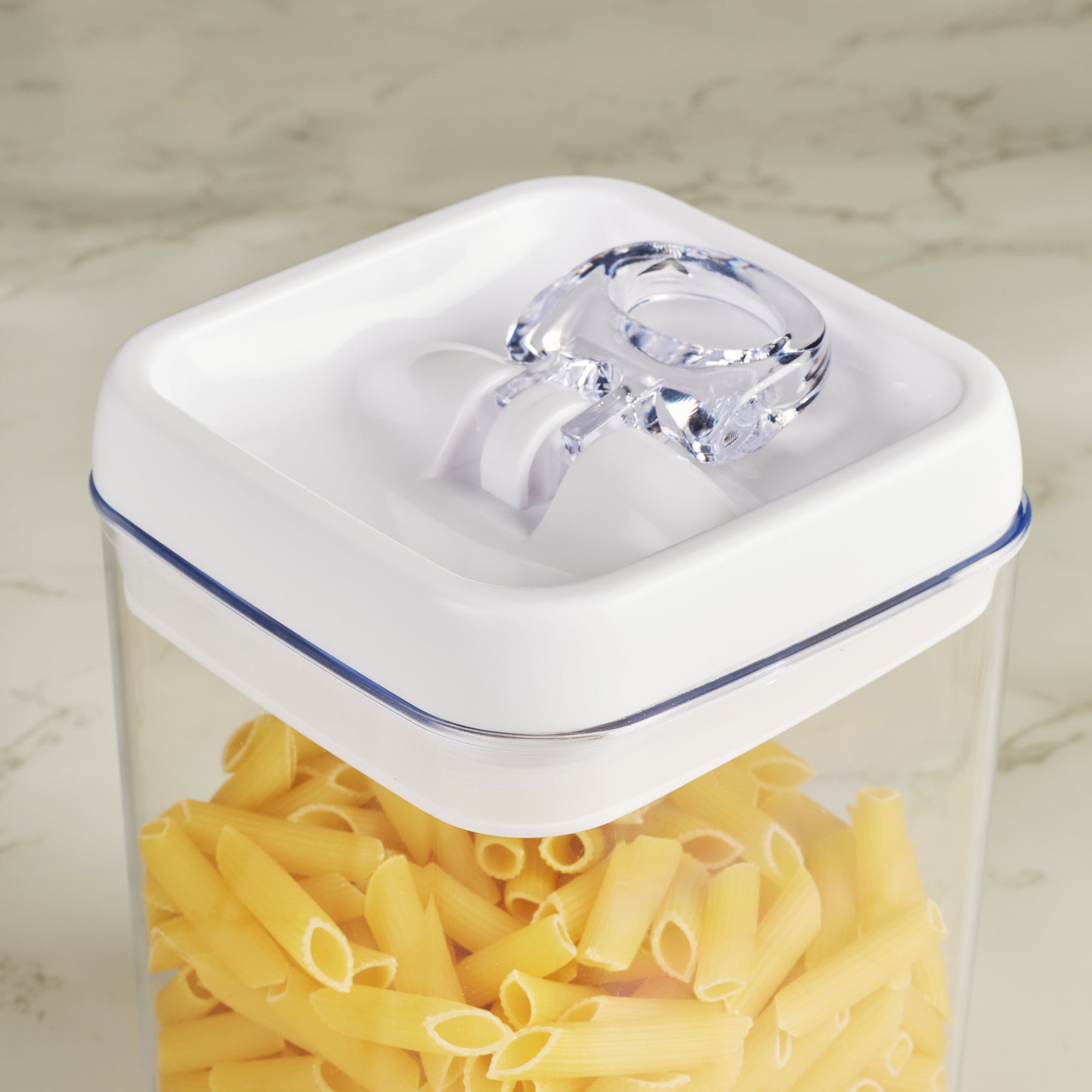 Robusto BPA Free Easy Lock Square Container 1700ml in Transparent & White Colour