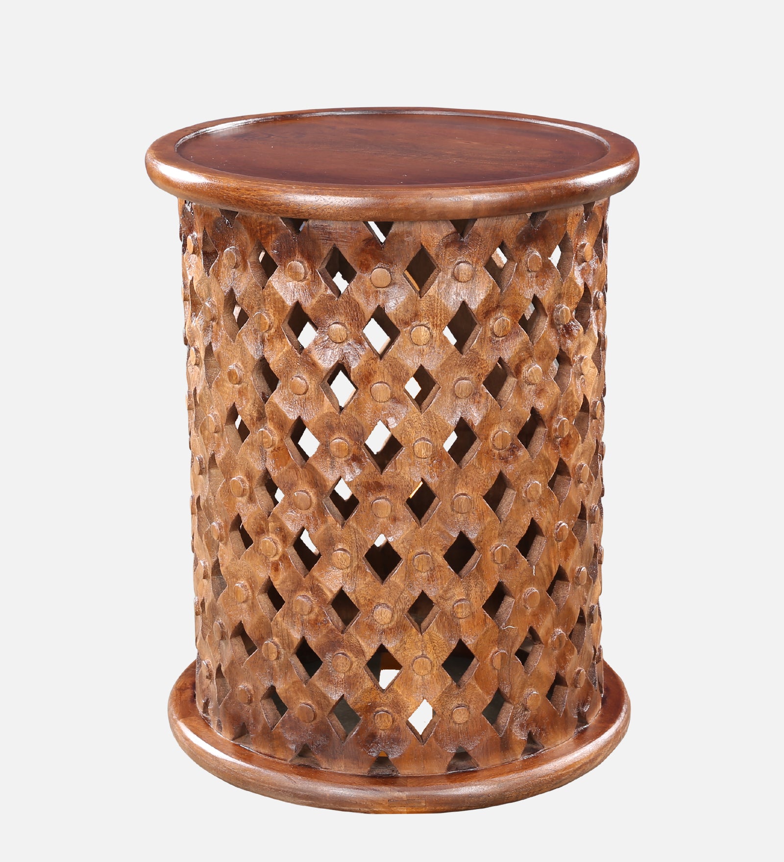 Sirohi Solidwood Side Table in Walnut Colour