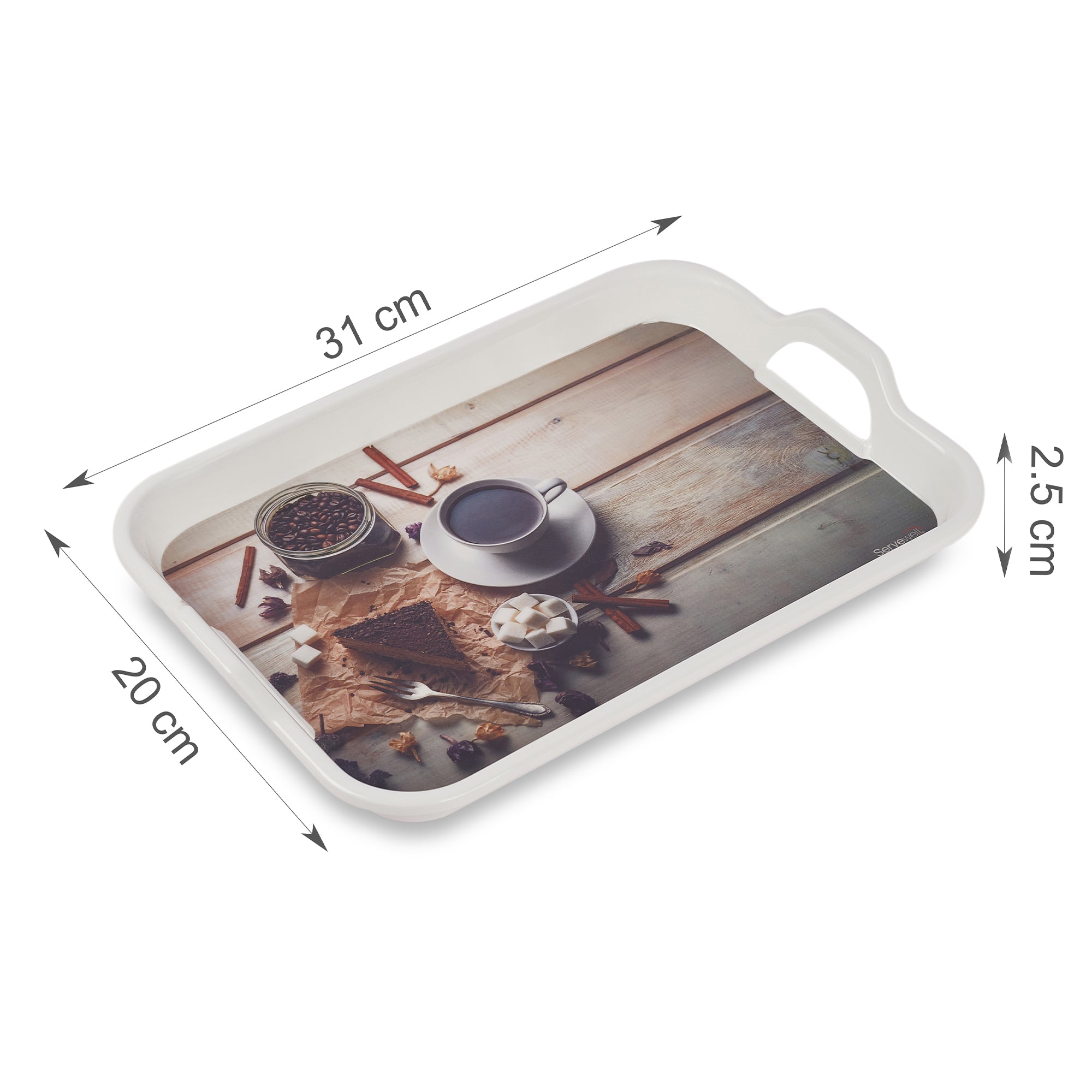 Handy Melamine Tray Set of 3 in Multi Colour