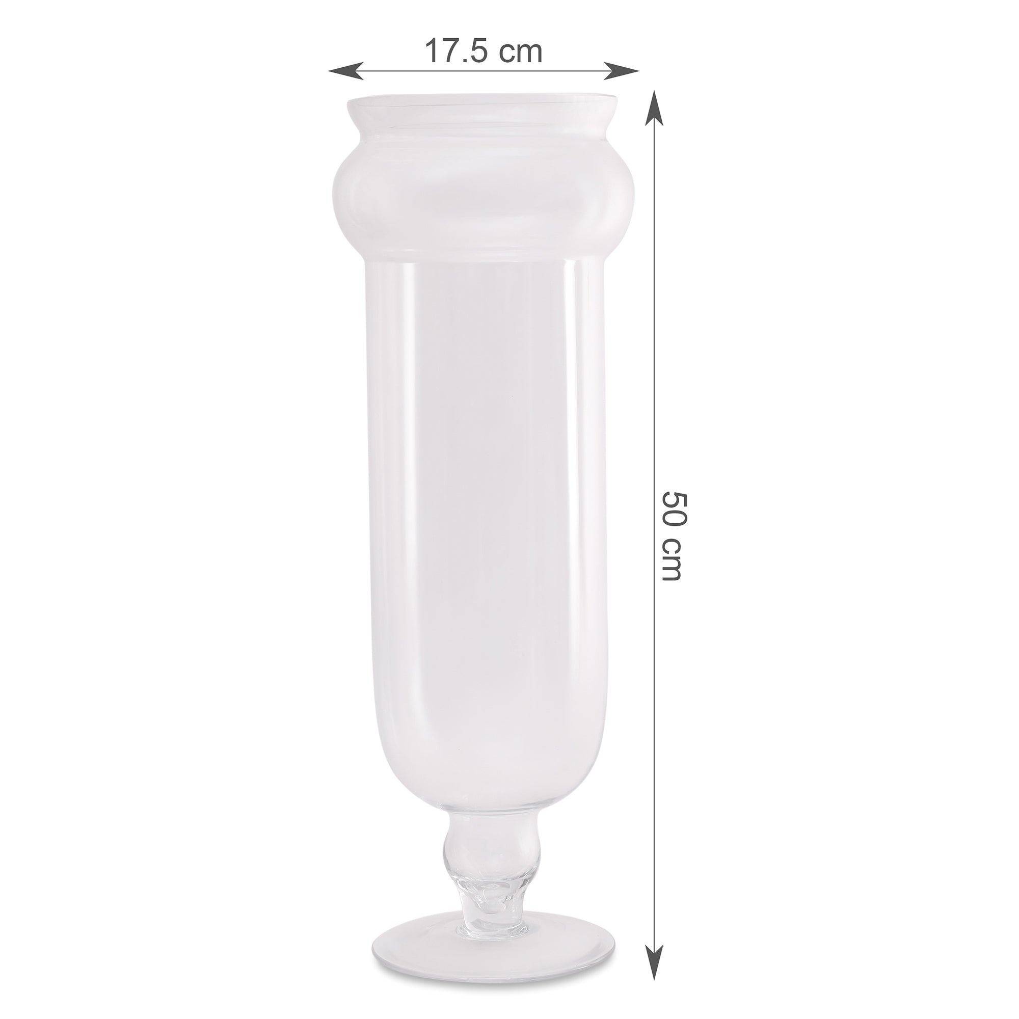 EDEL CONTEMPORY CLEAR GLASS MEDIUM SIZED VASE BY LIVING ESSENCE