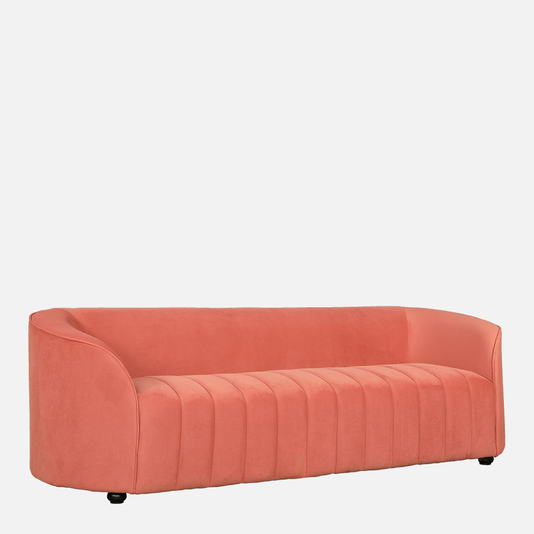 Elise Velvet Fabric Three Seater Sofa in Rust Colour