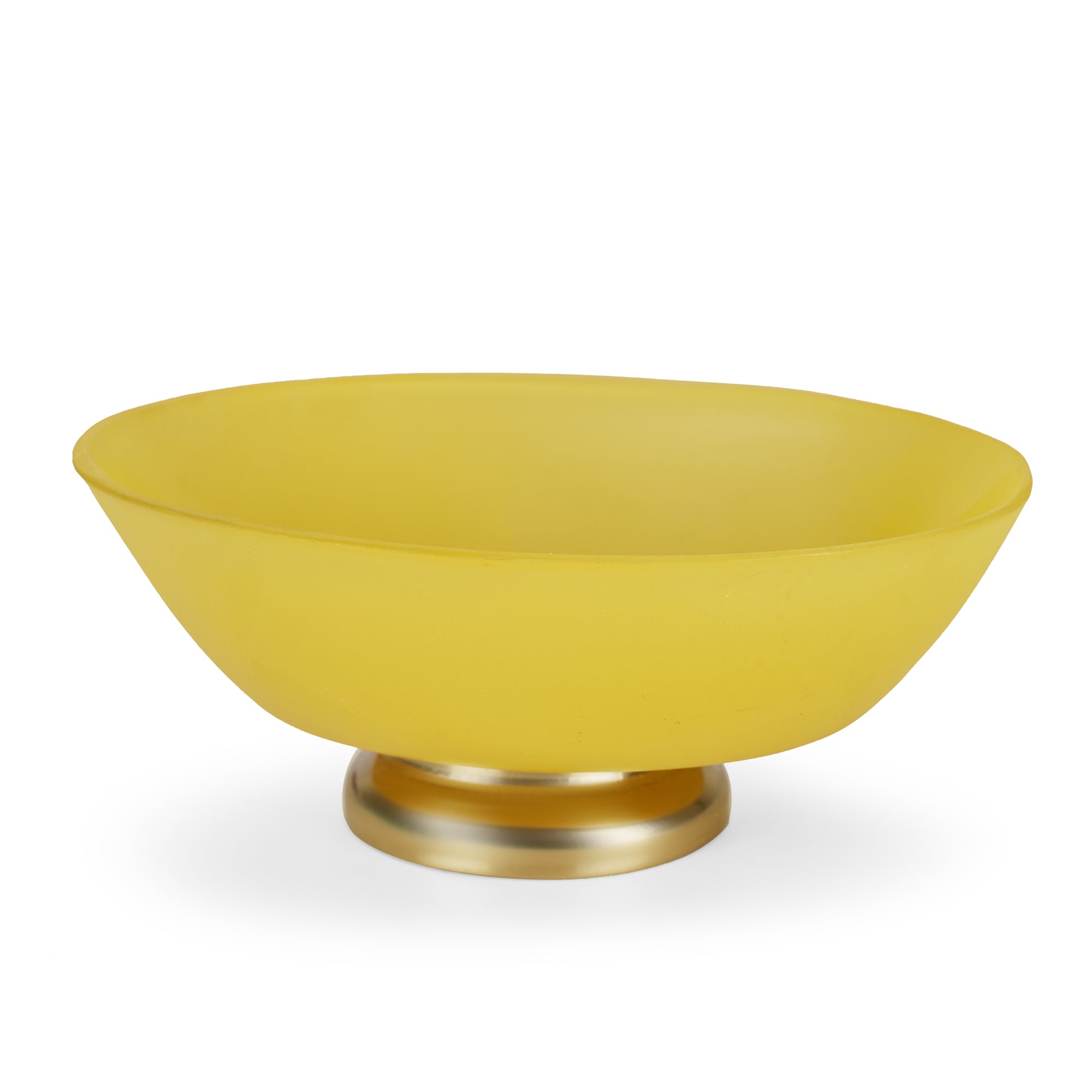Emilia Glass Frosted Colored Soap Dish in Yellow Colour