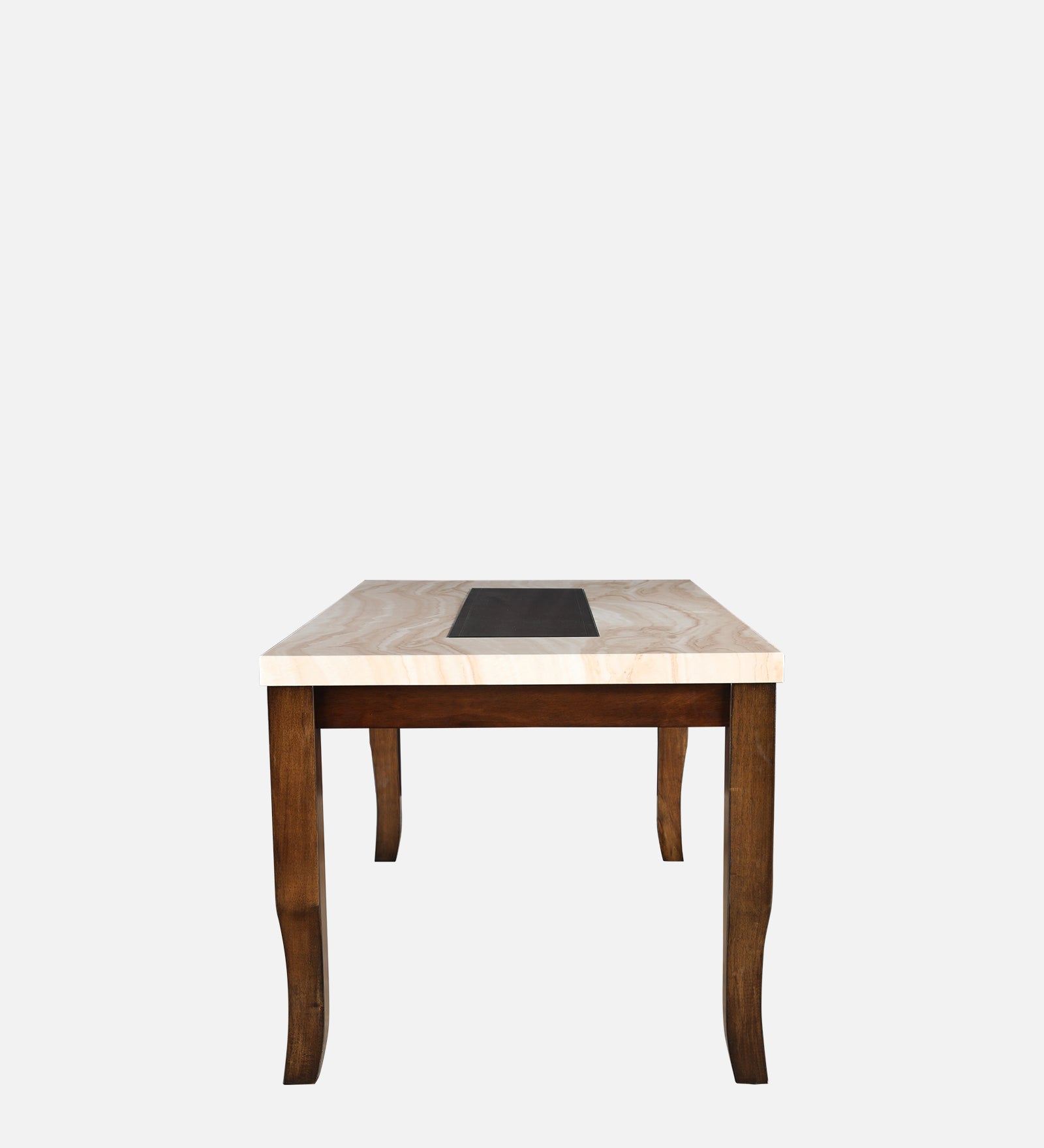 Nexus Marble Finish Six Seater Dining Set With Bench in Antique Cherry Colour