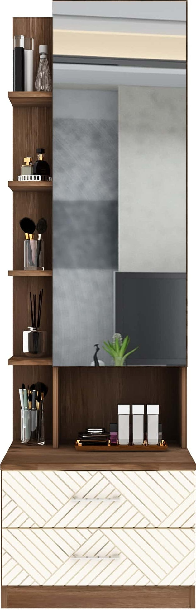 Saville Dressing Table with Mirror in Dark Vogue Colour