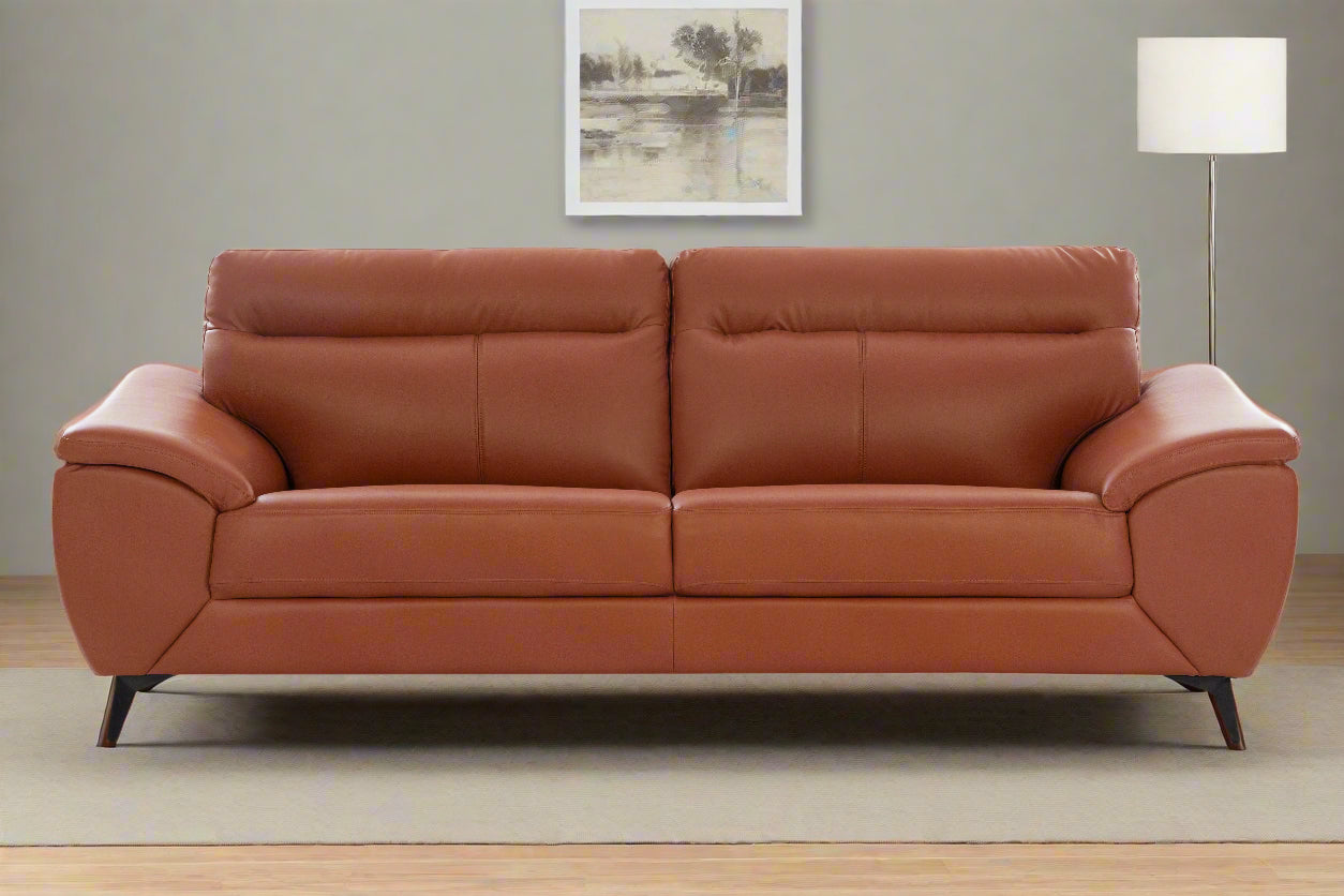 Genova Letherette 3 Seater Sofa in Tan Colour
