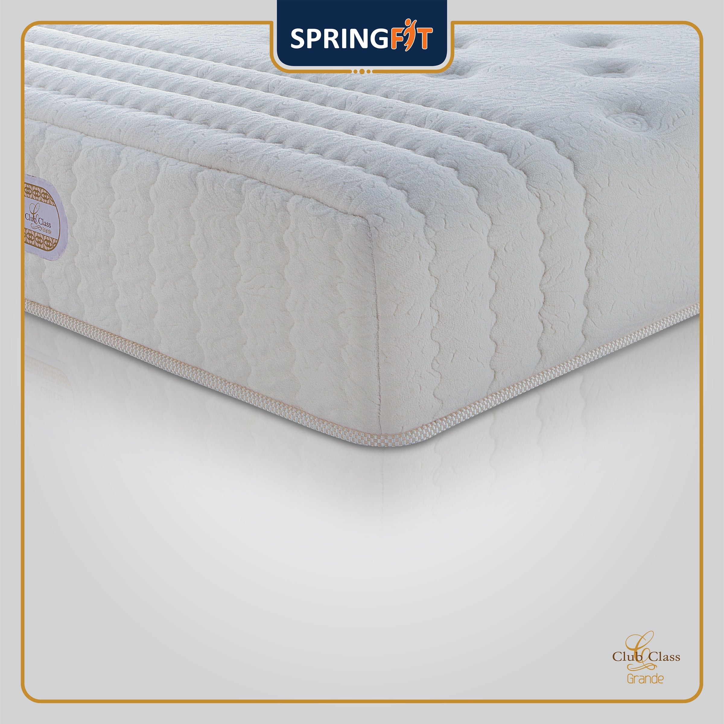 Club Class Grande Pocket Spring Single Mattress 78x36x8 Inch in White Colour
