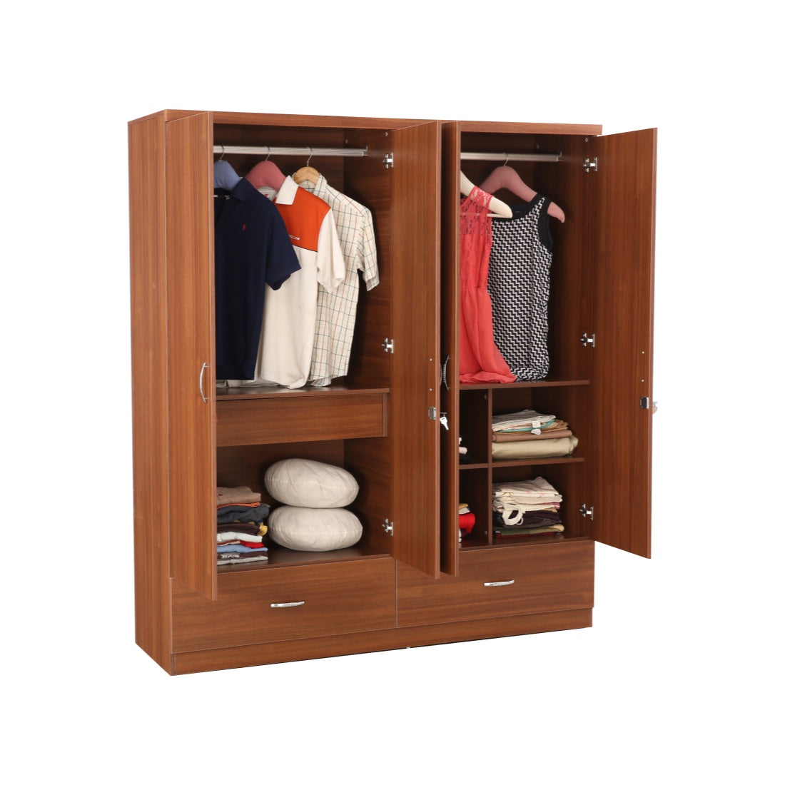 Ultima 4 door wardrobe in Walnut Colour