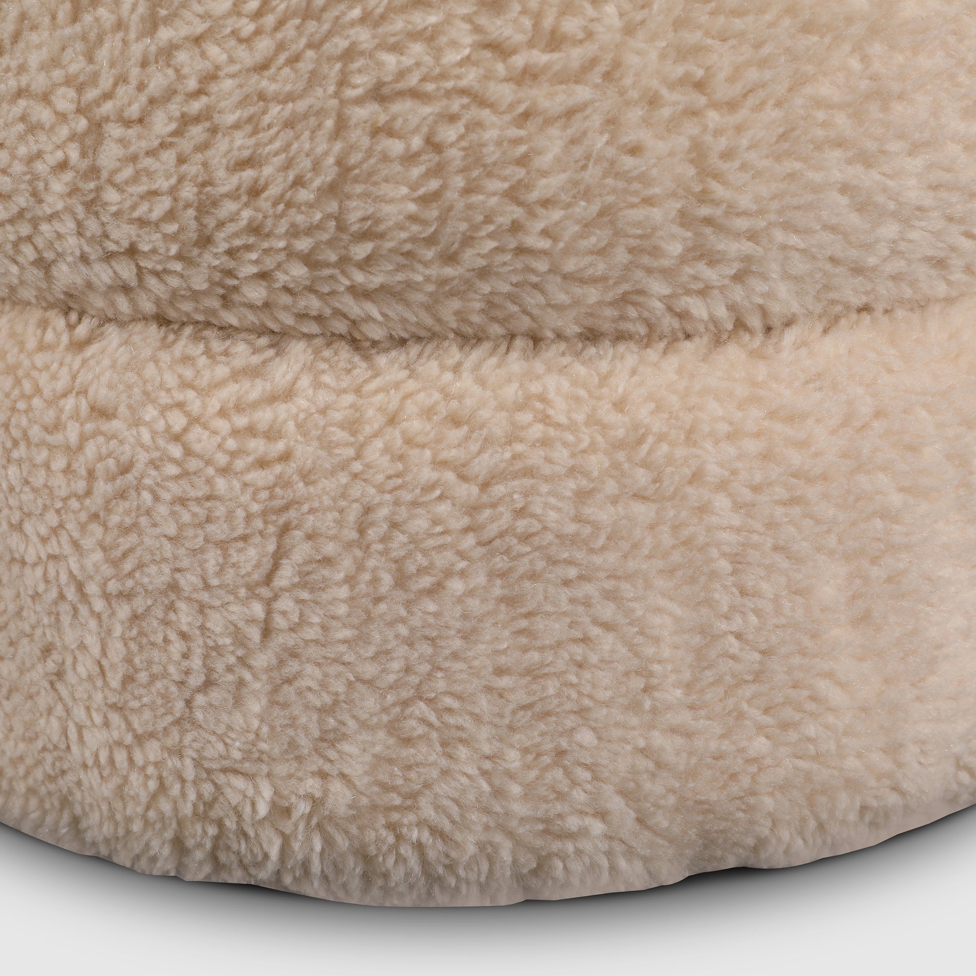 Cashmere Fabric Ottomans in Beige Colour
