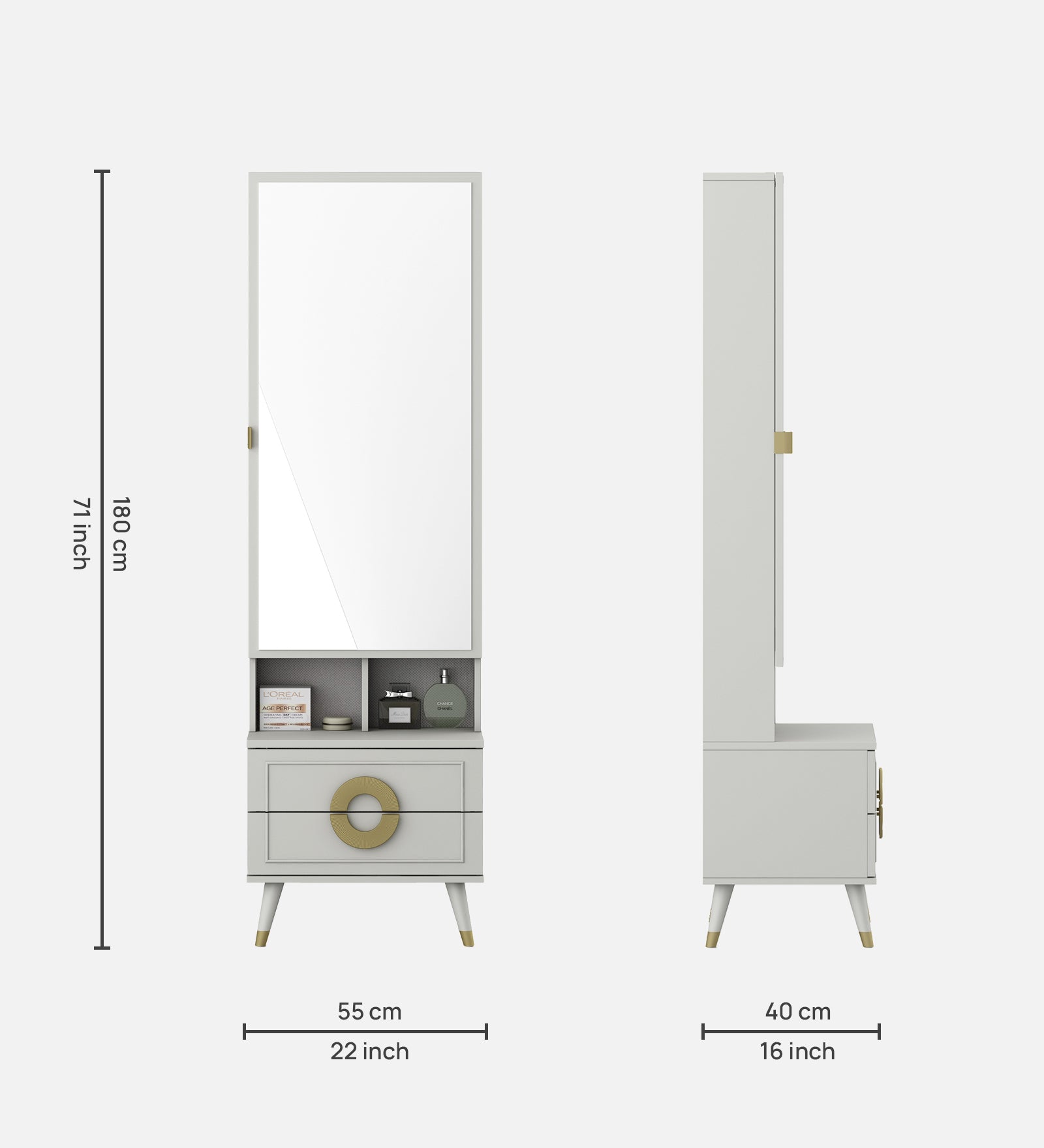 Akira Dressing Table in Pumic Grey Colour