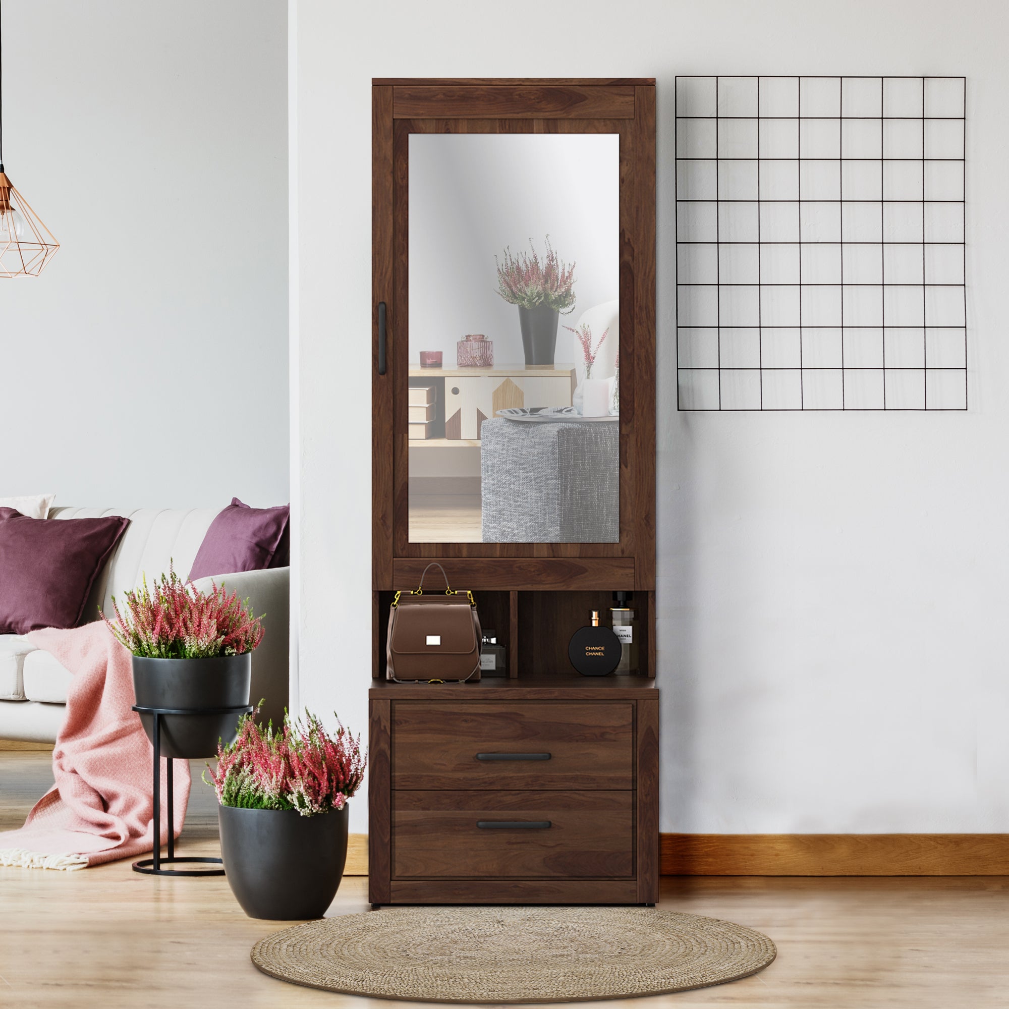 Antwerp Dresser With Mirror in Sheesham Colour