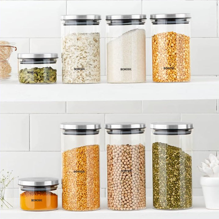 Borosil Classic Glass Jar 600Ml