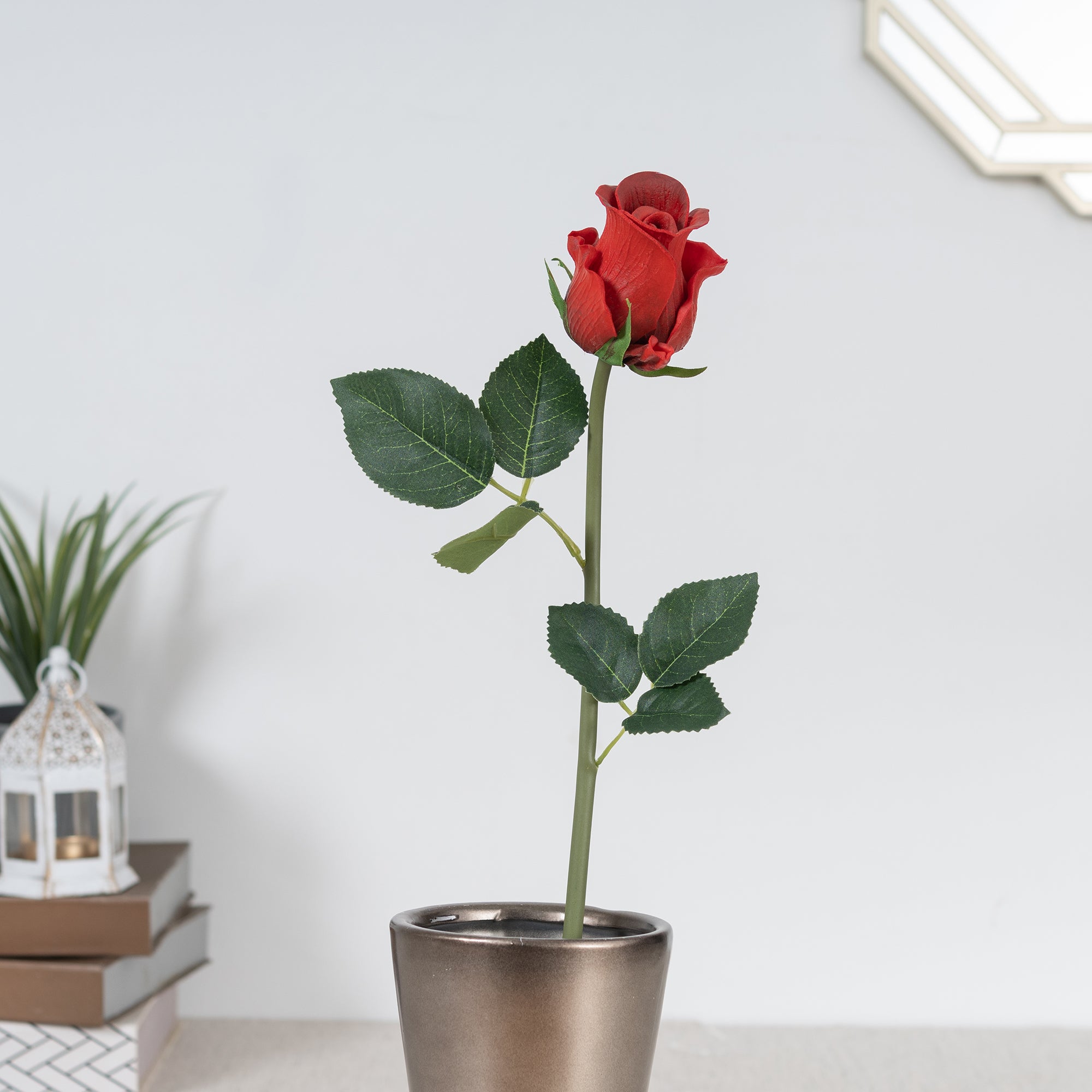Elora  Red Rose Faux Flower 41 Cm in Red Colour