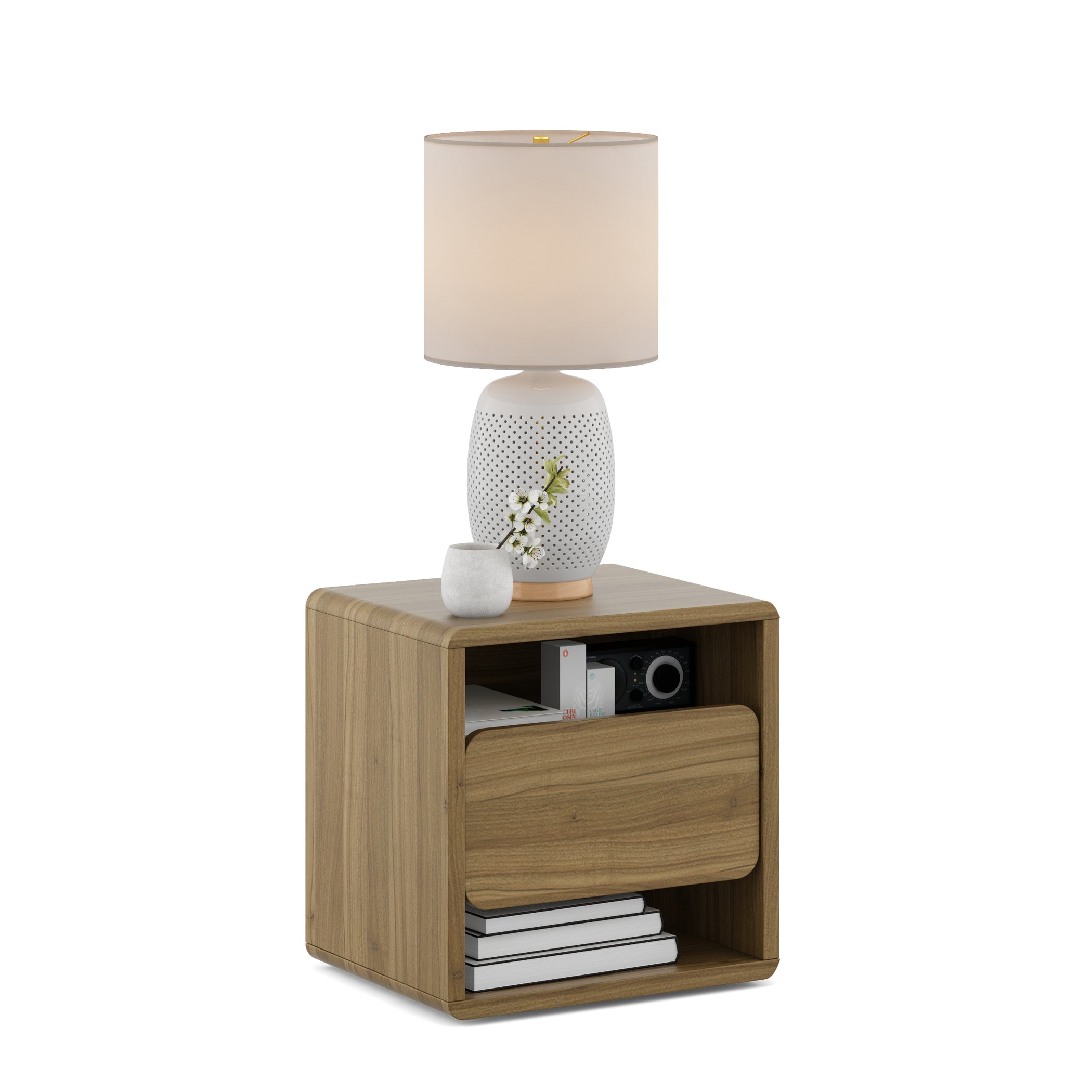 Freya Night Stand in Natural Teak Colour