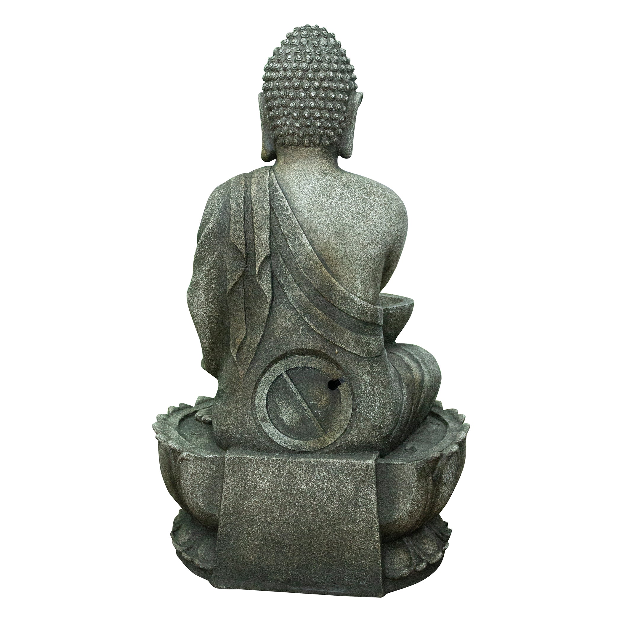 Aqua Bliss Polyresin Buddha Bowl Water Fountain 51X82Cm in Grey Colour