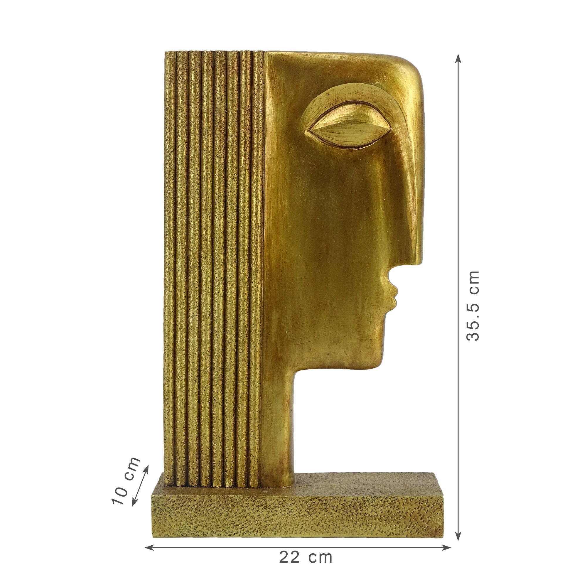 Willow Polyresin Egyptian Lady Face 35Cm in Gold Colour
